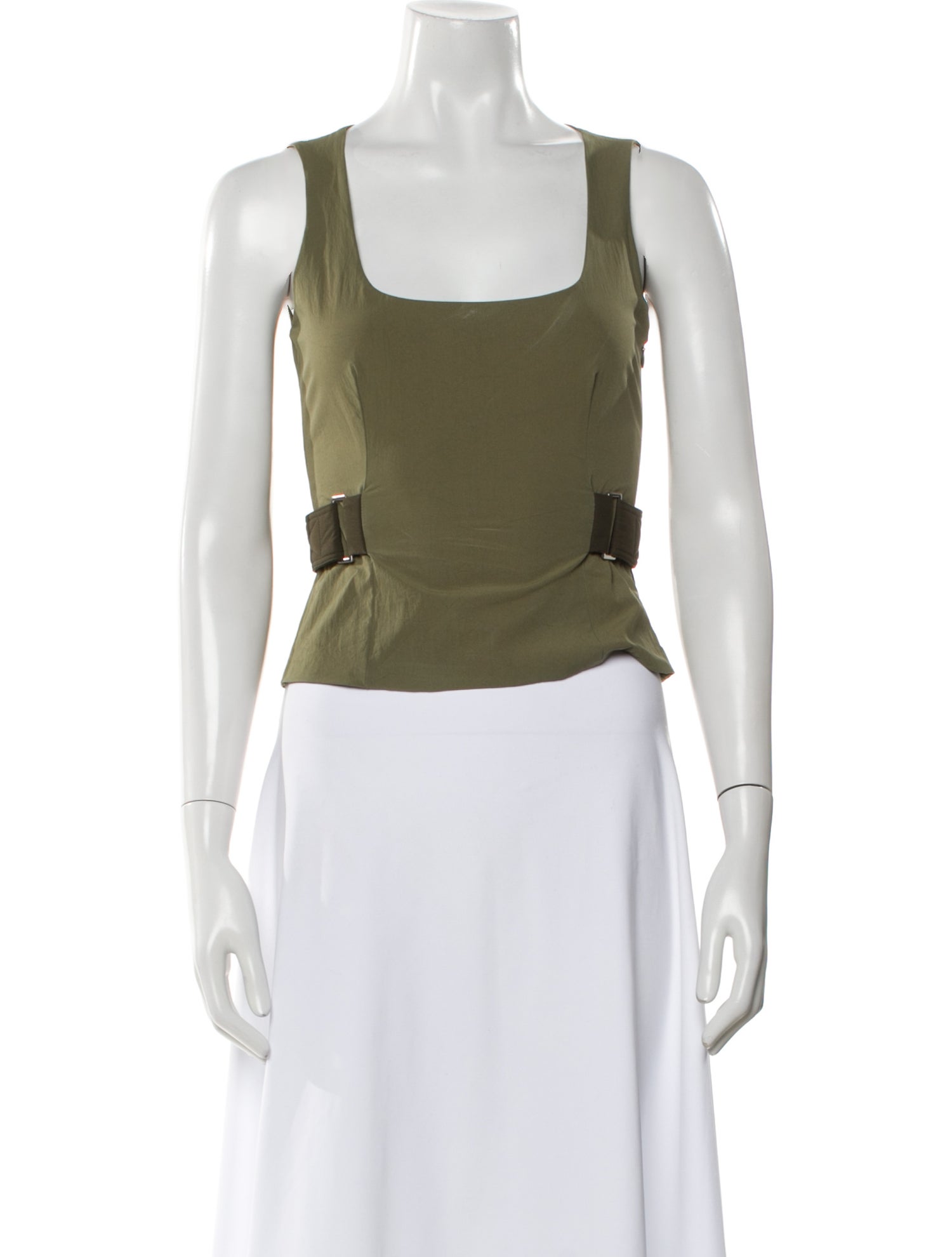 Miaou Square Neckline Sleeveless Crop Top