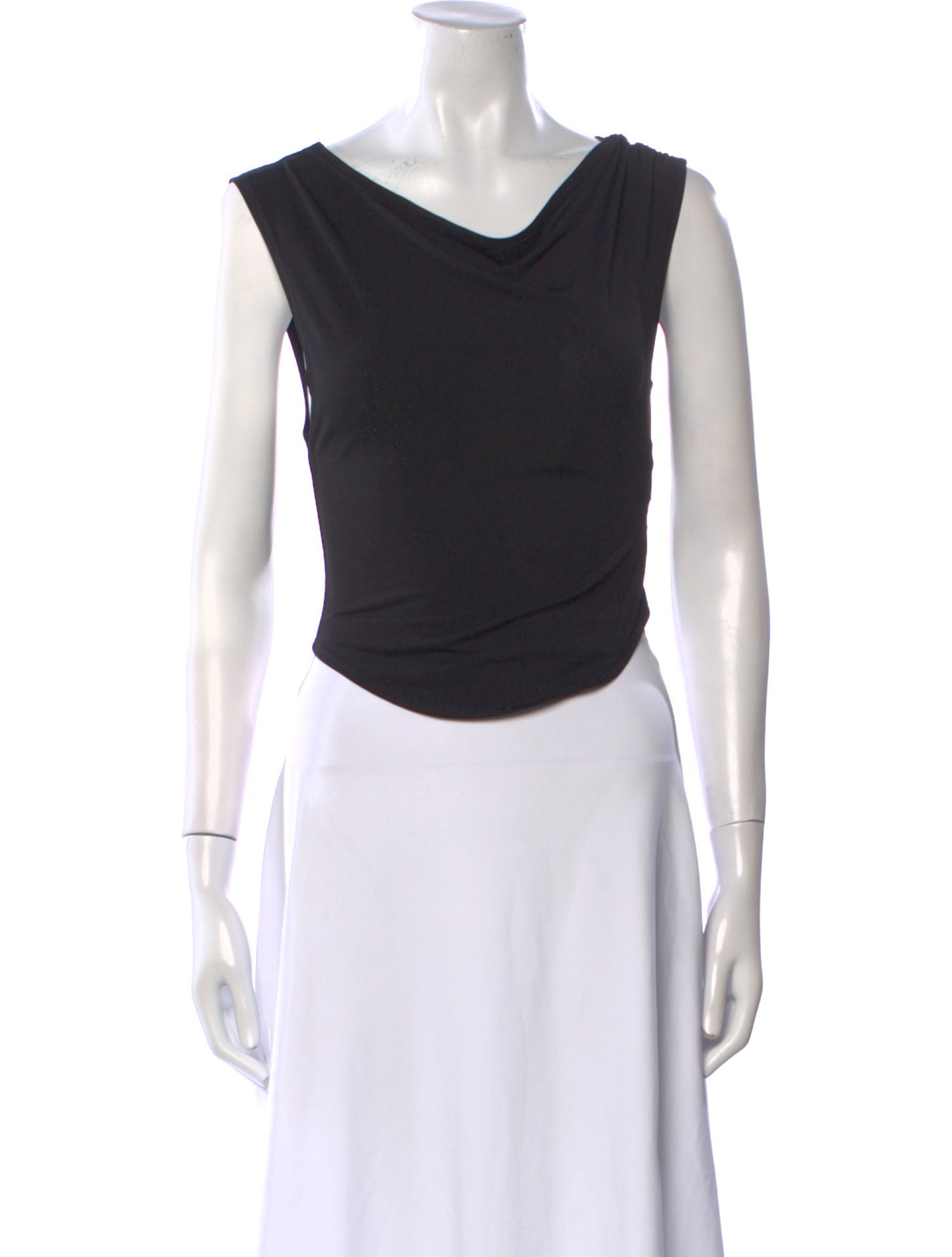 Miaou Cowl Neck Sleeveless Crop Top