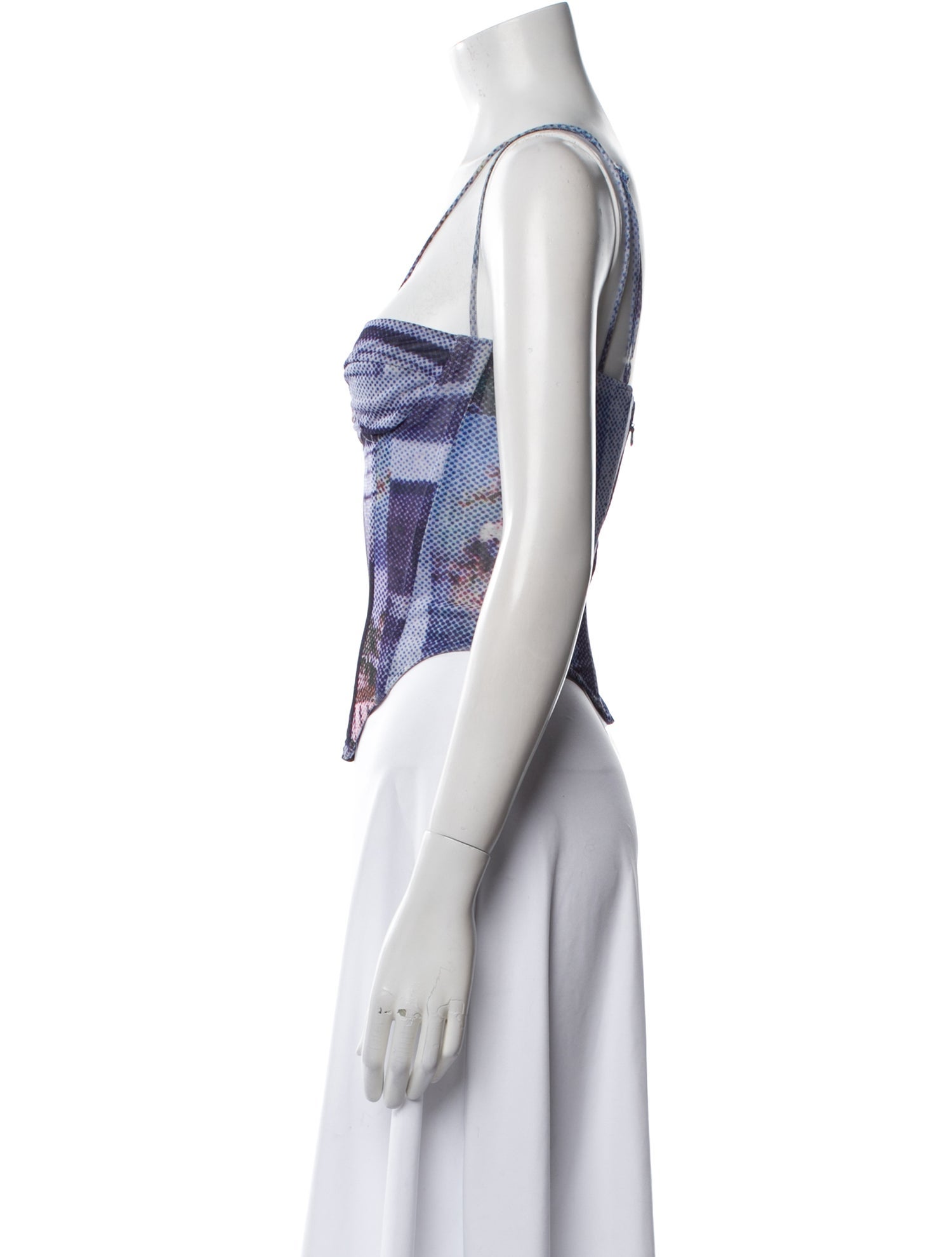 Miaou Printed V-Neck Crop Top