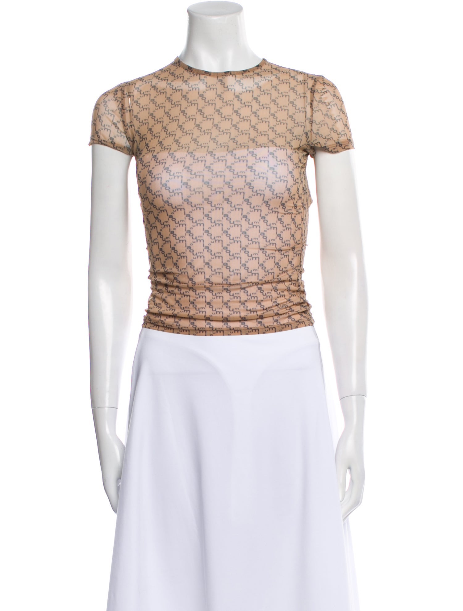 Miaou Printed Crew Neck Crop Top