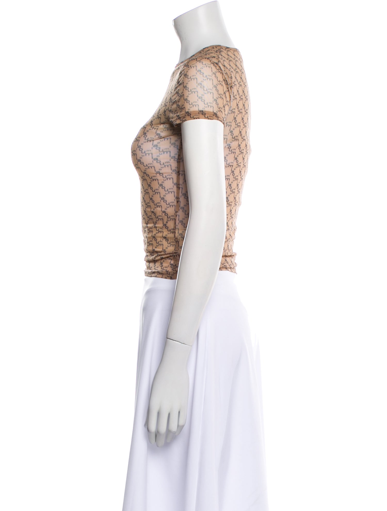 Miaou Printed Crew Neck Crop Top