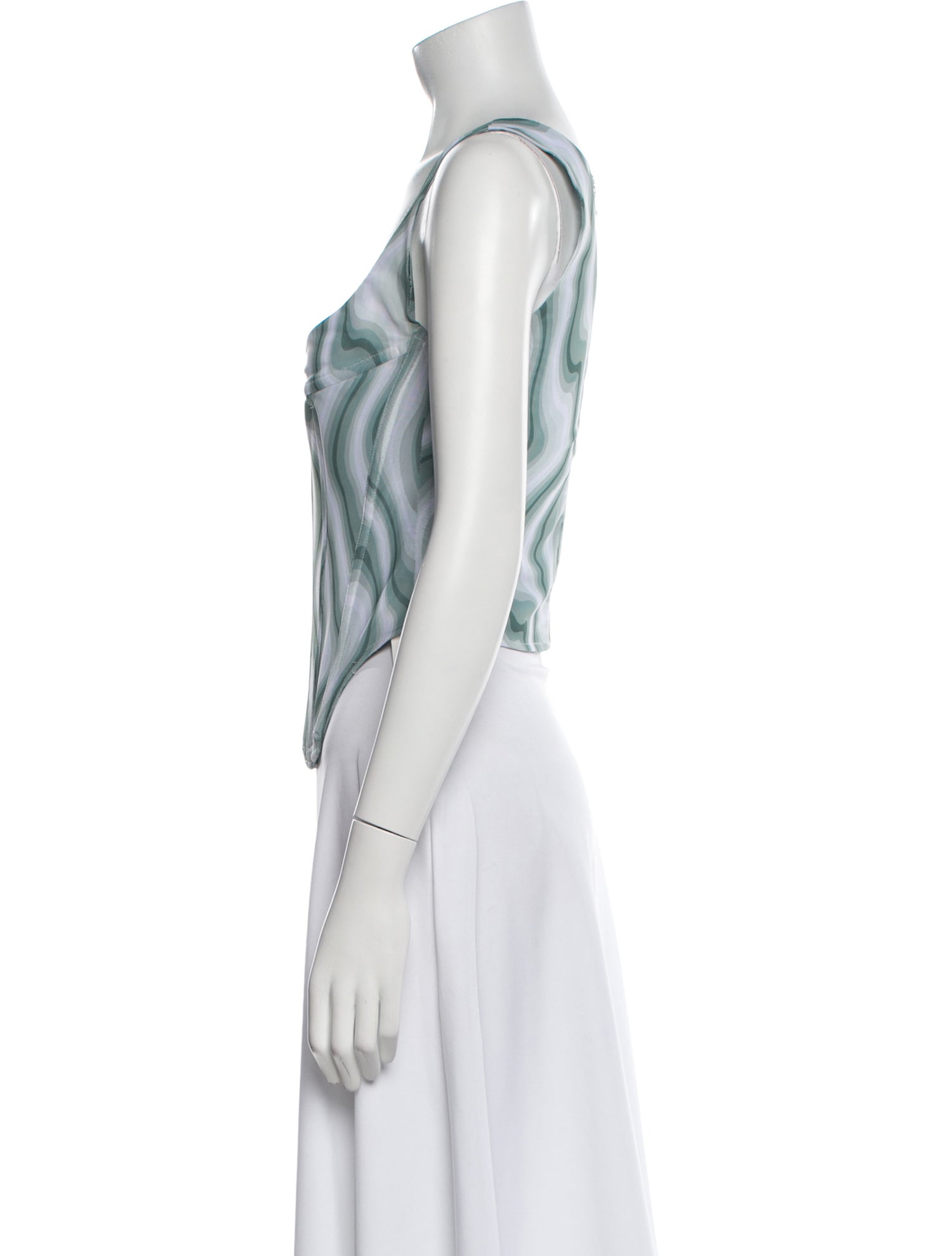 Miaou Printed Square Neckline Crop Top