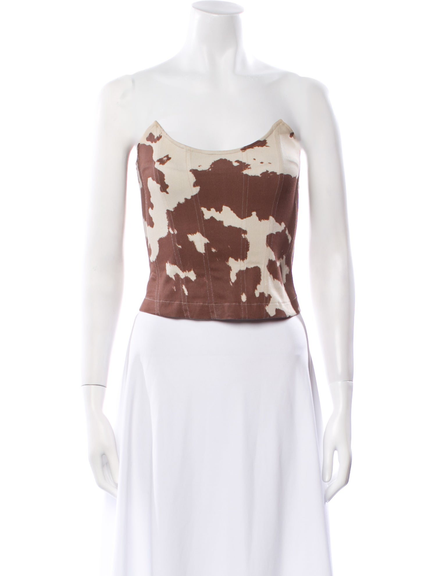 Miaou Floral Print Strapless Crop Top