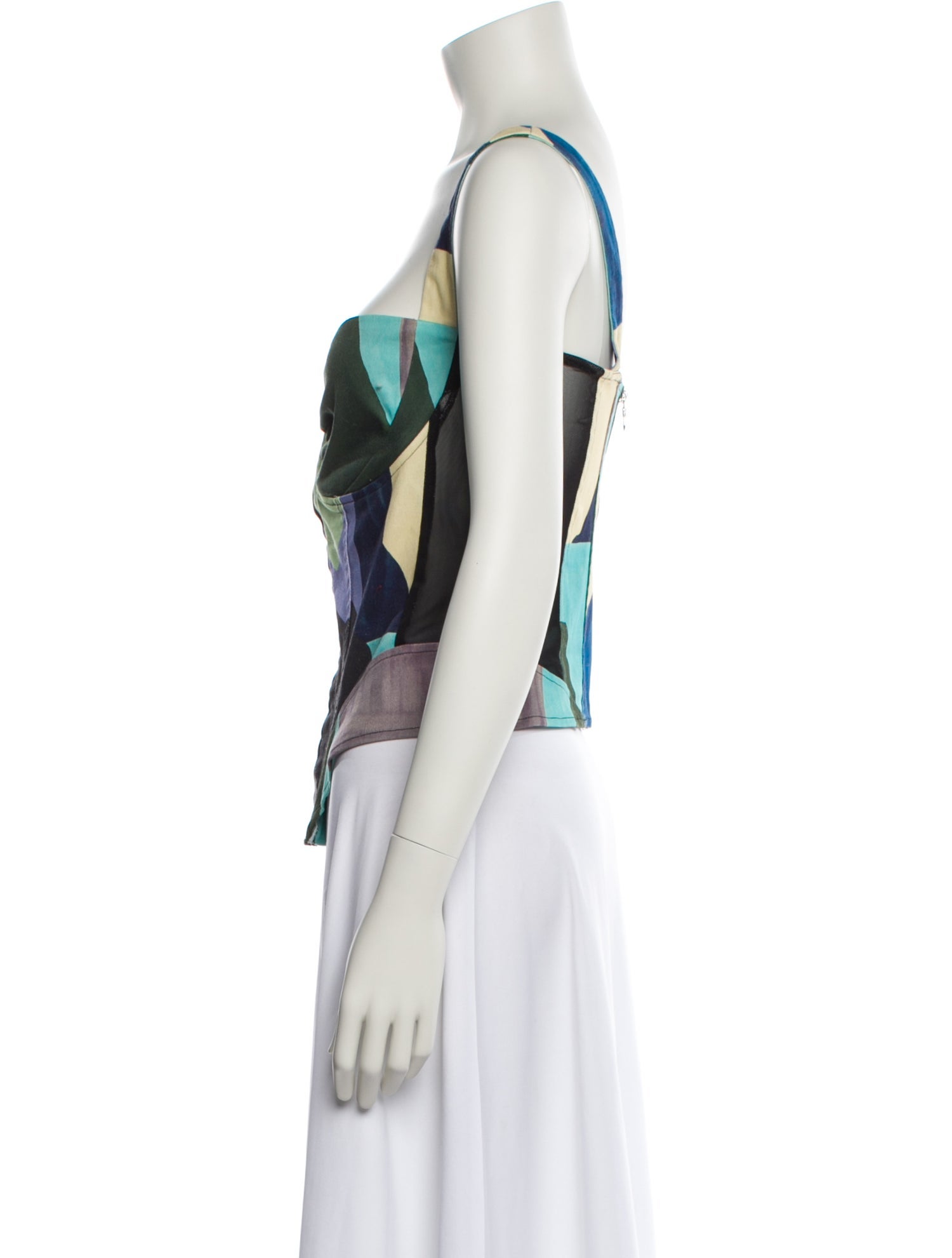 Miaou Printed Square Neckline Crop Top