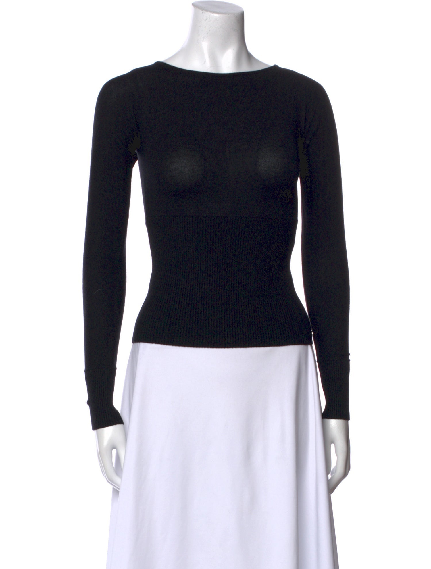 Miaou Bateau Neckline Long Sleeve Top