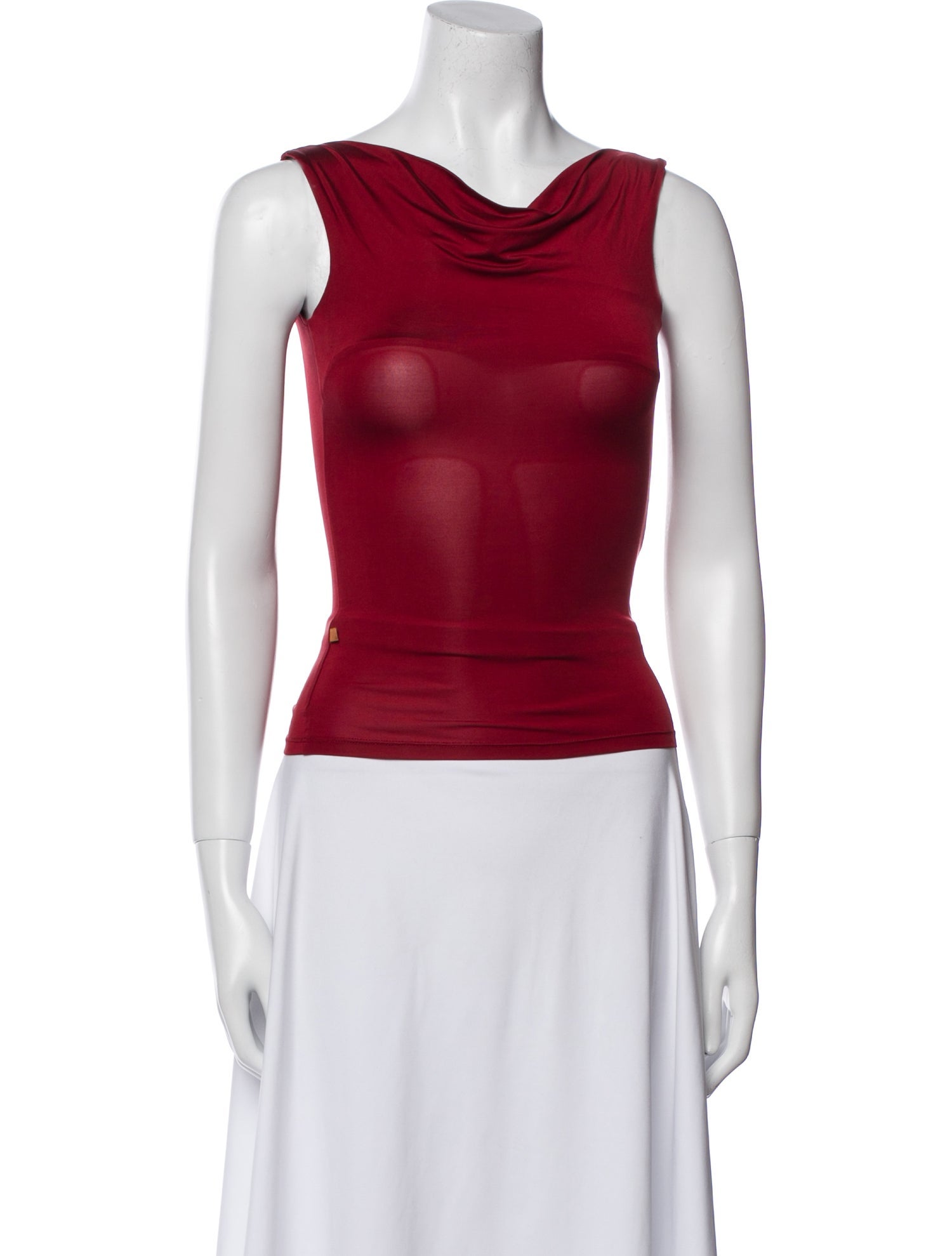 Miaou Cowl Neck Sleeveless Crop Top