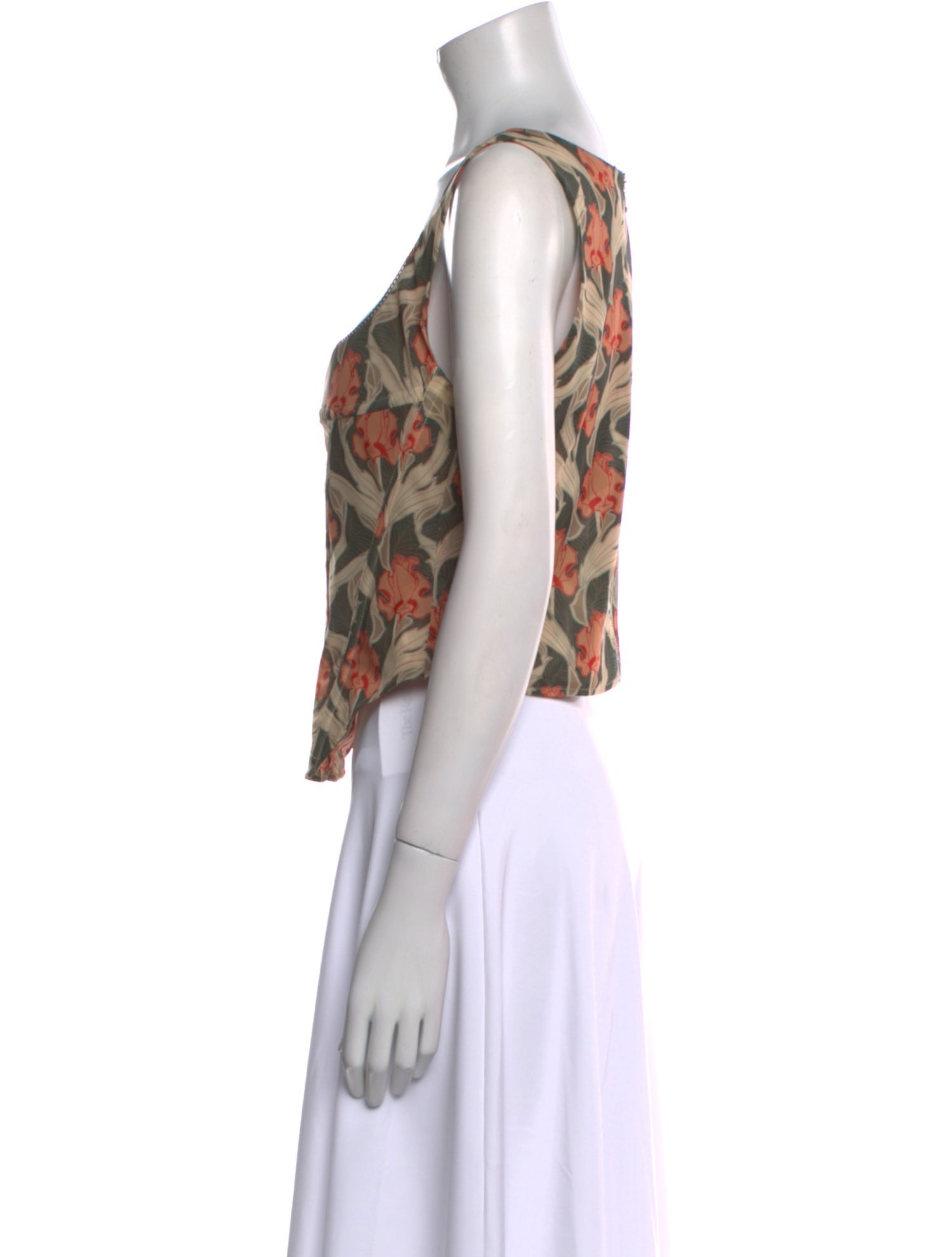 Miaou Printed Square Neckline Crop Top