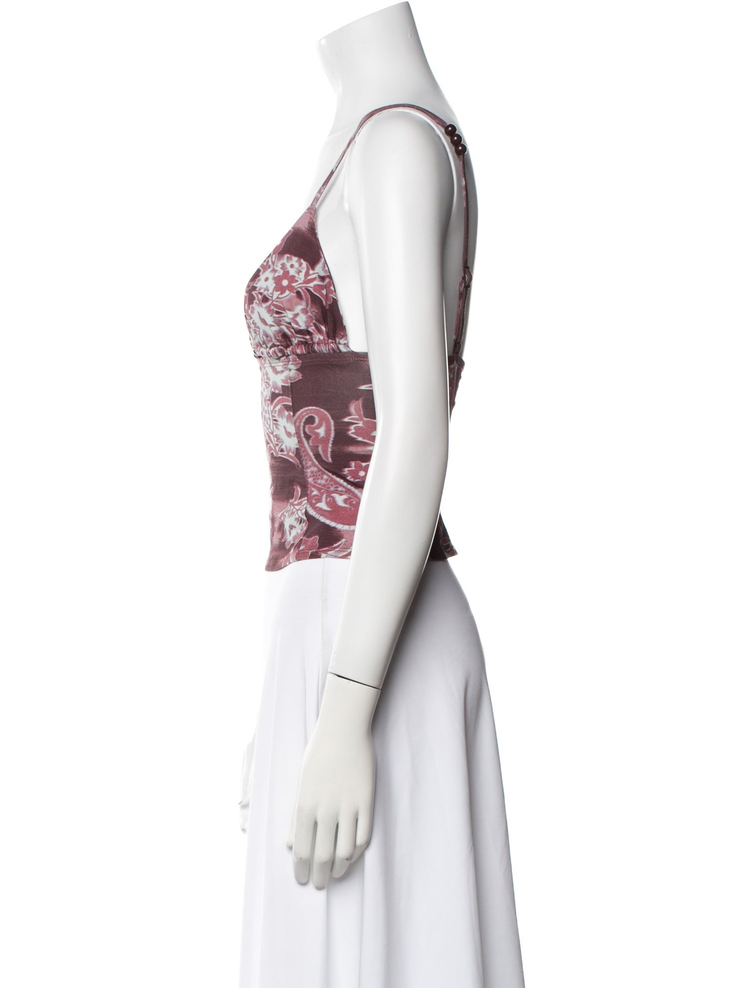 Miaou Floral Print V-Neck Crop Top