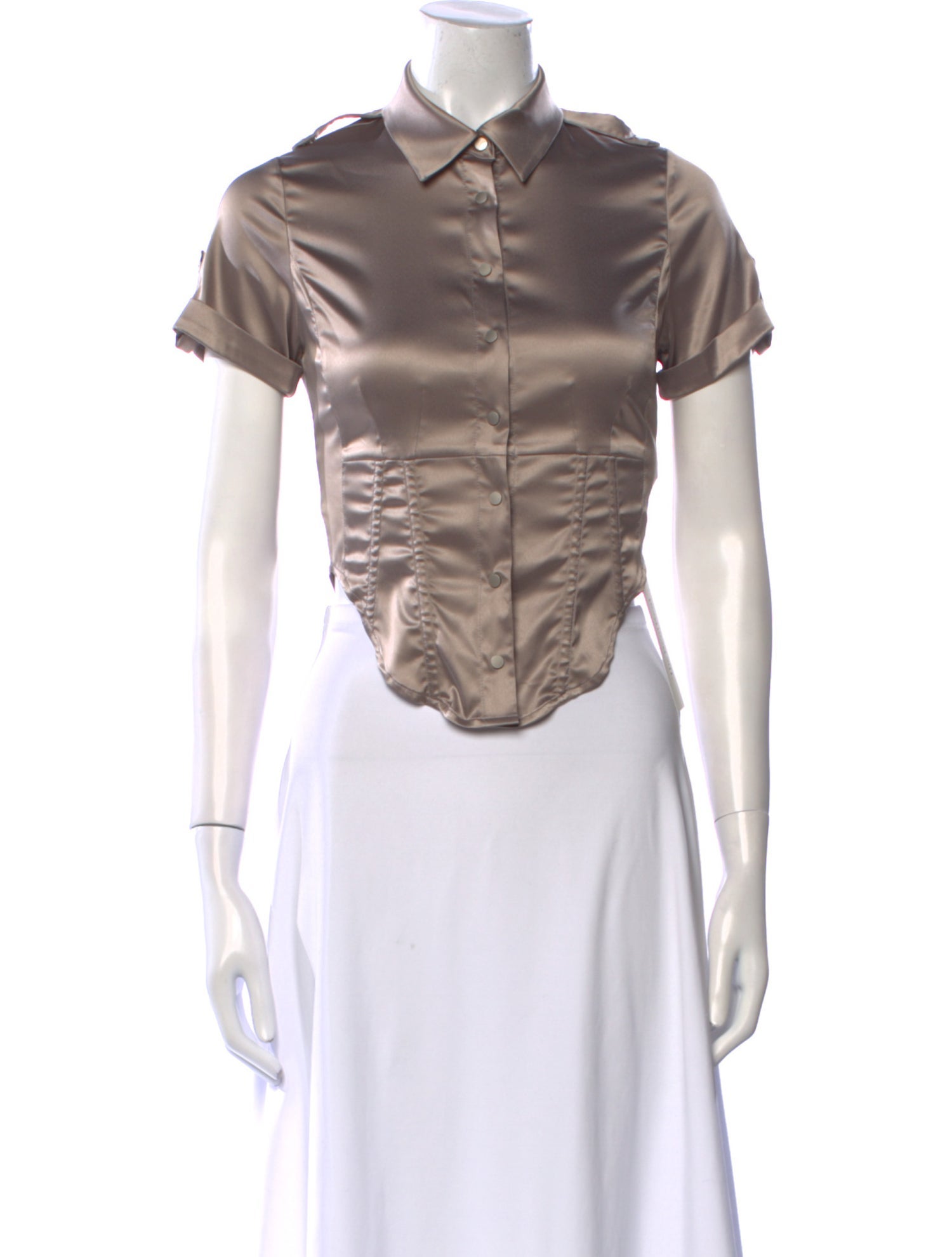 Miaou Short Sleeve Button-Up Top