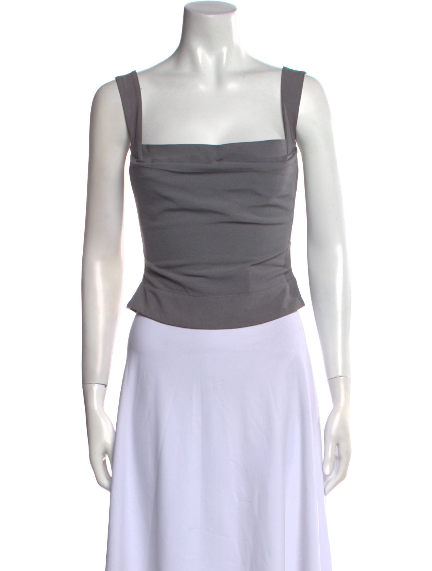 Miaou Square Neckline Sleeveless Crop Top