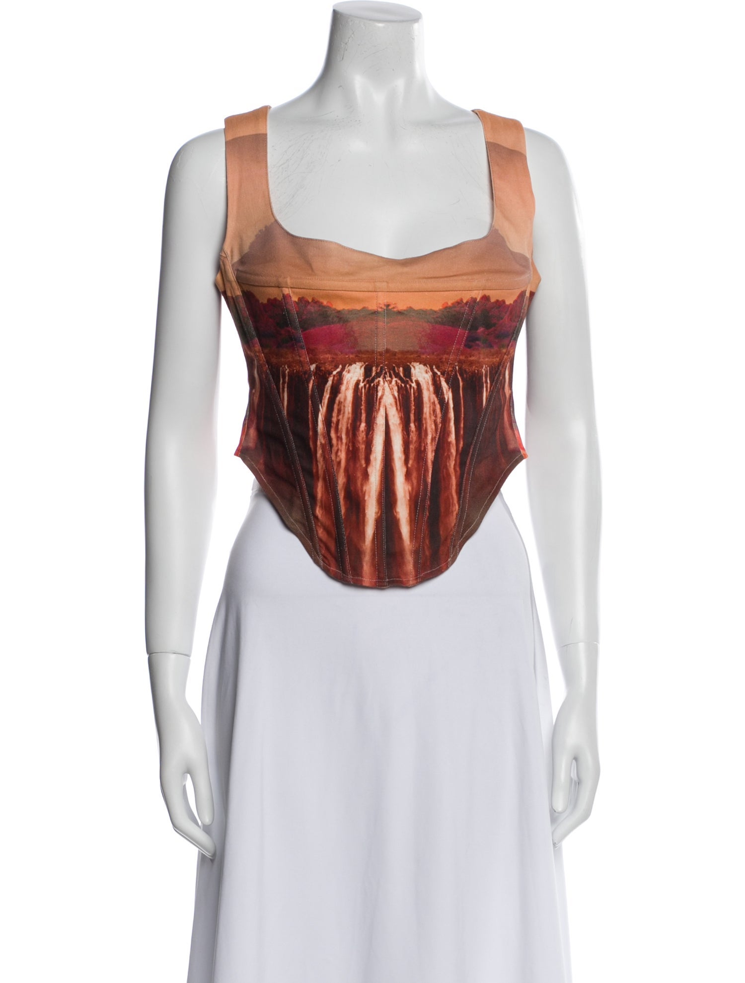 Miaou Square Neckline Sleeveless Crop Top