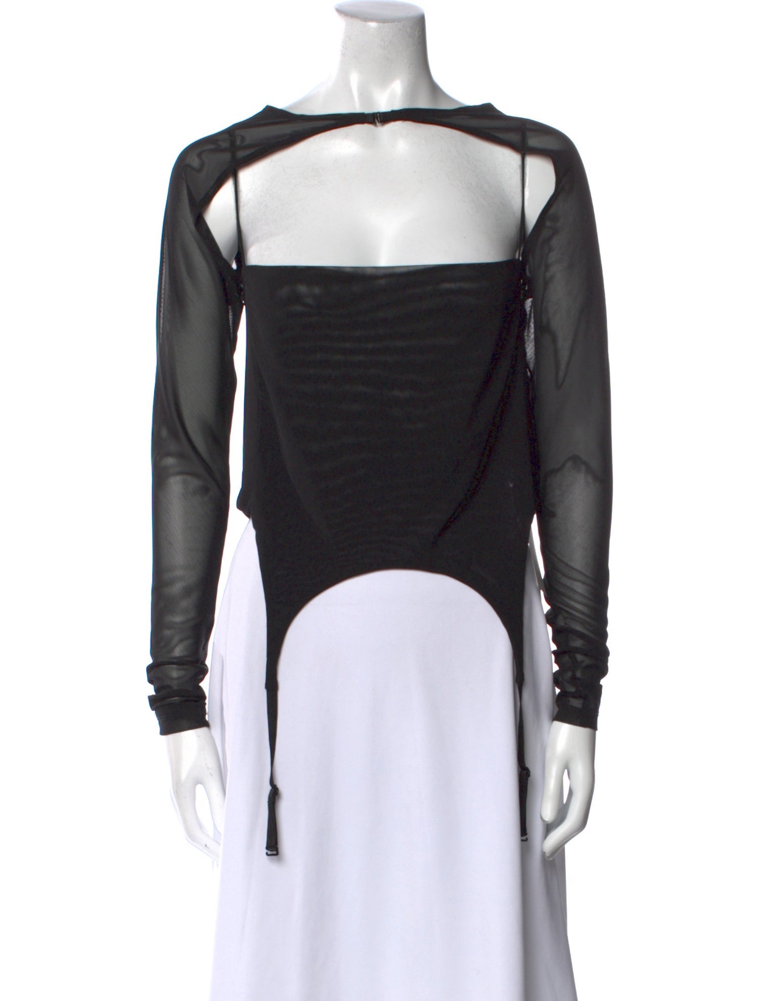 Miaou Square Neckline Long Sleeve Top