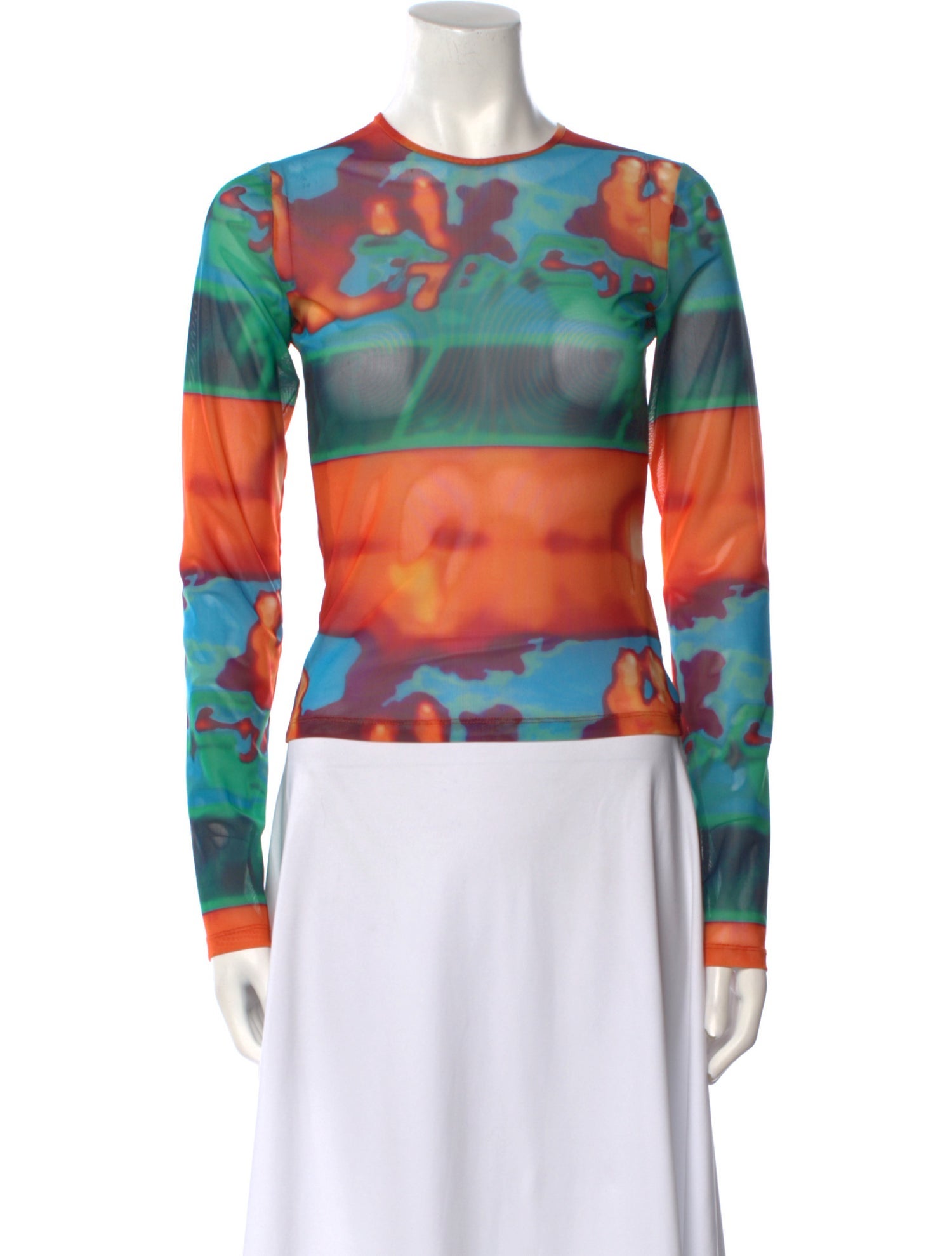 Miaou Printed Crew Neck Top