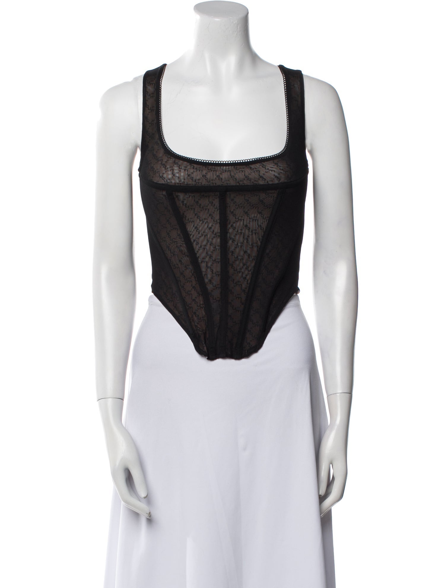 Miaou Square Neckline Sleeveless Crop Top