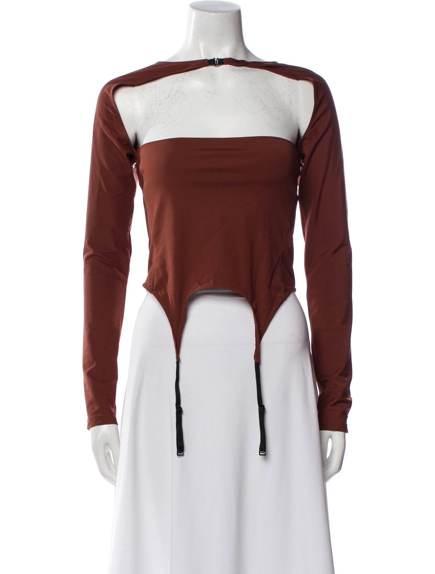 Miaou Square Neckline Long Sleeve Bodysuit