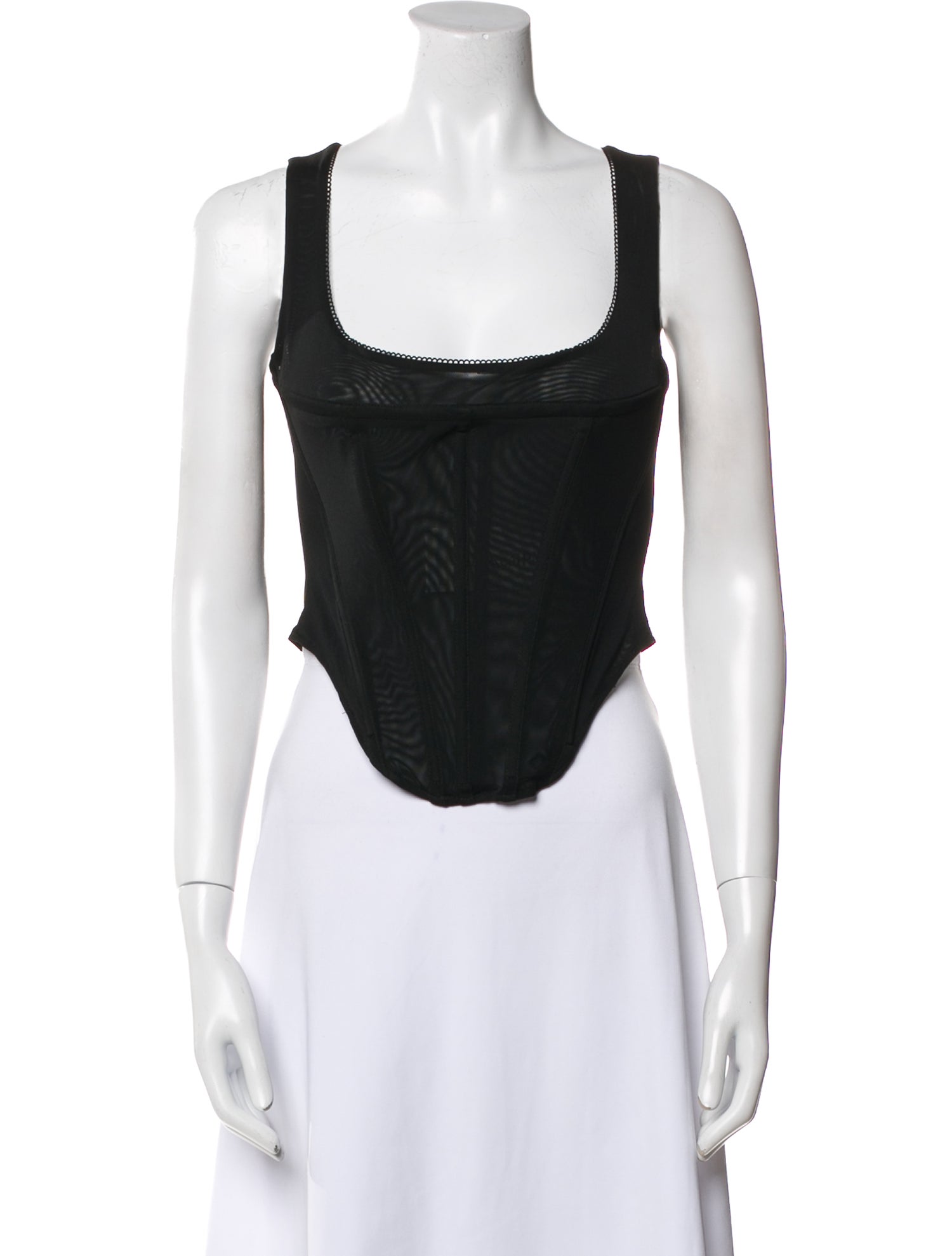 Miaou Square Neckline Sleeveless Crop Top