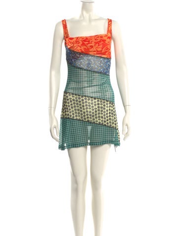 Pre-owned Miaou Plaid Print Mini Dress In Multi