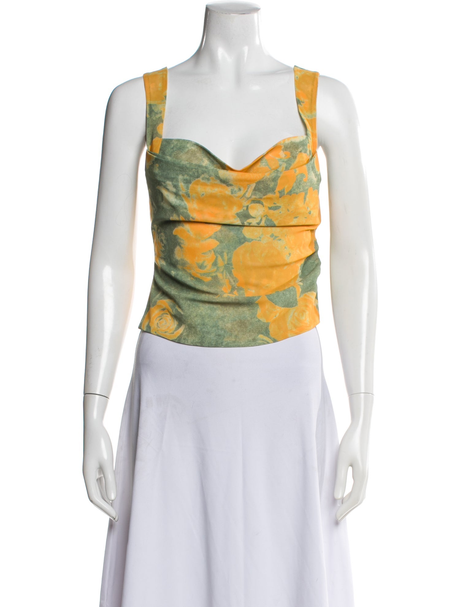 Miaou Floral Print Cowl Neck Top