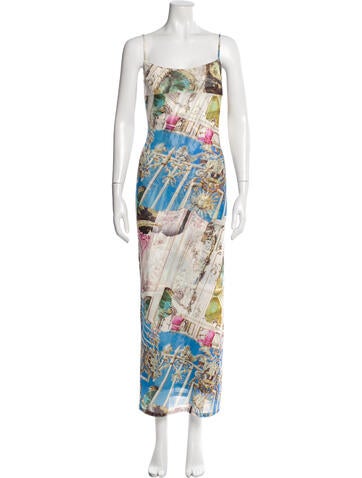Pre-owned Miaou Printed Long Dress In Multi