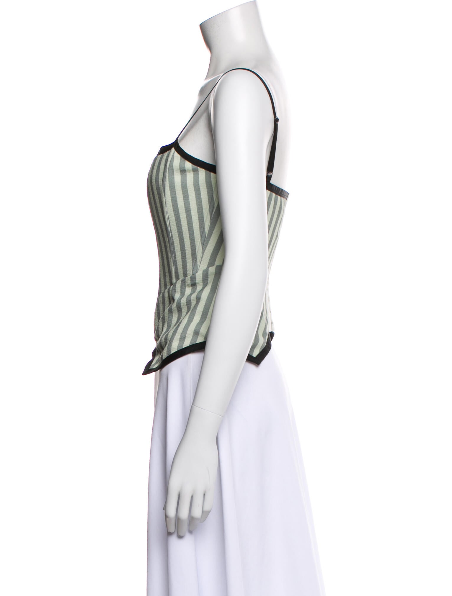 Miaou Striped Square Neckline Top