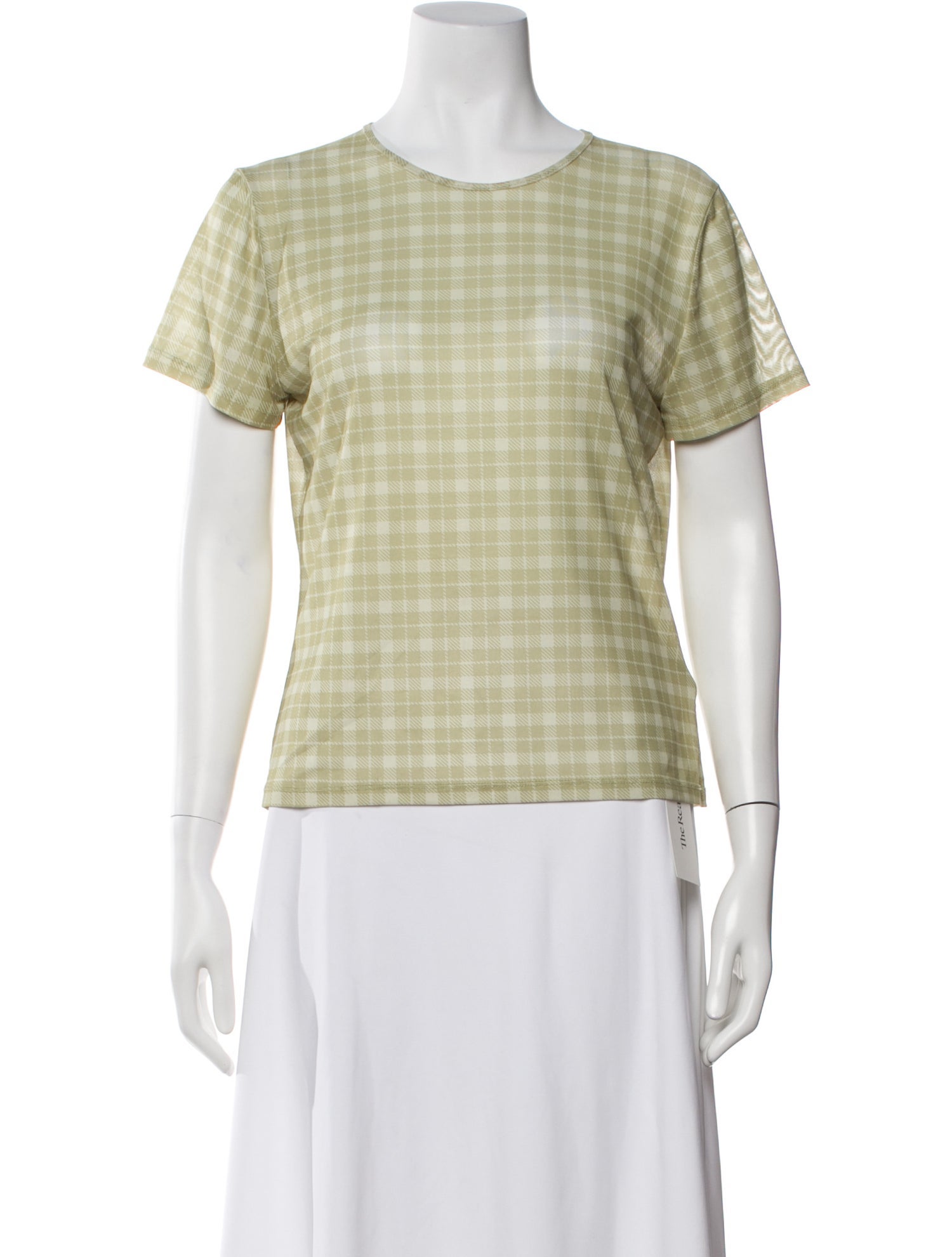 Miaou Plaid Print Crew Neck Top