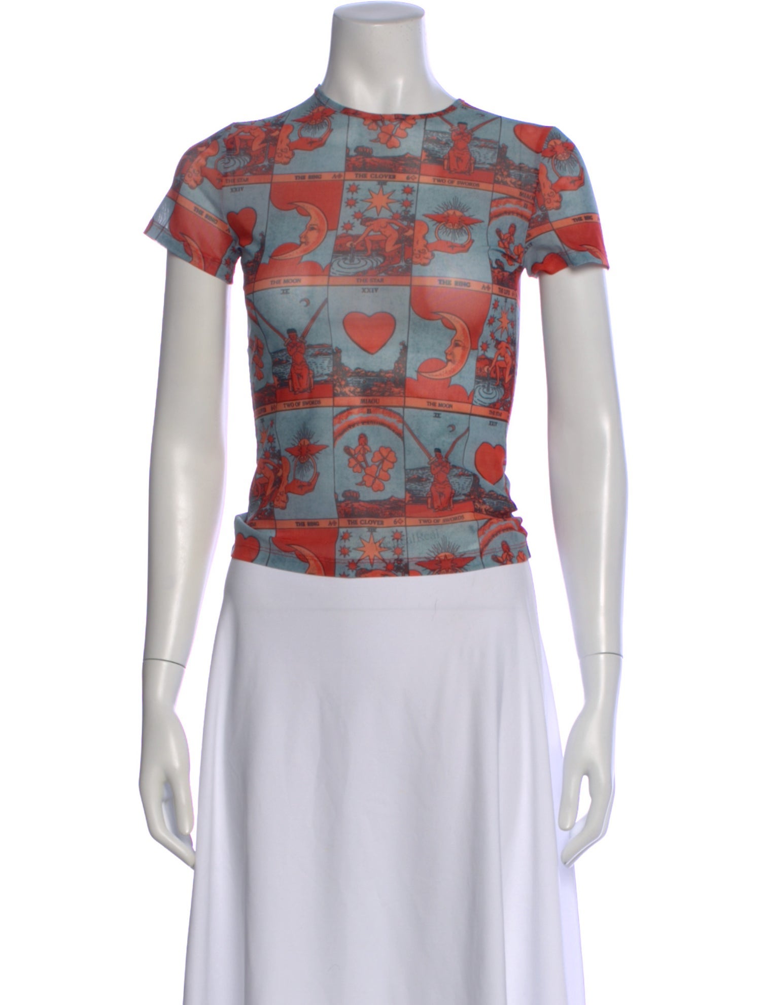 Miaou Graphic Print Crew Neck Top