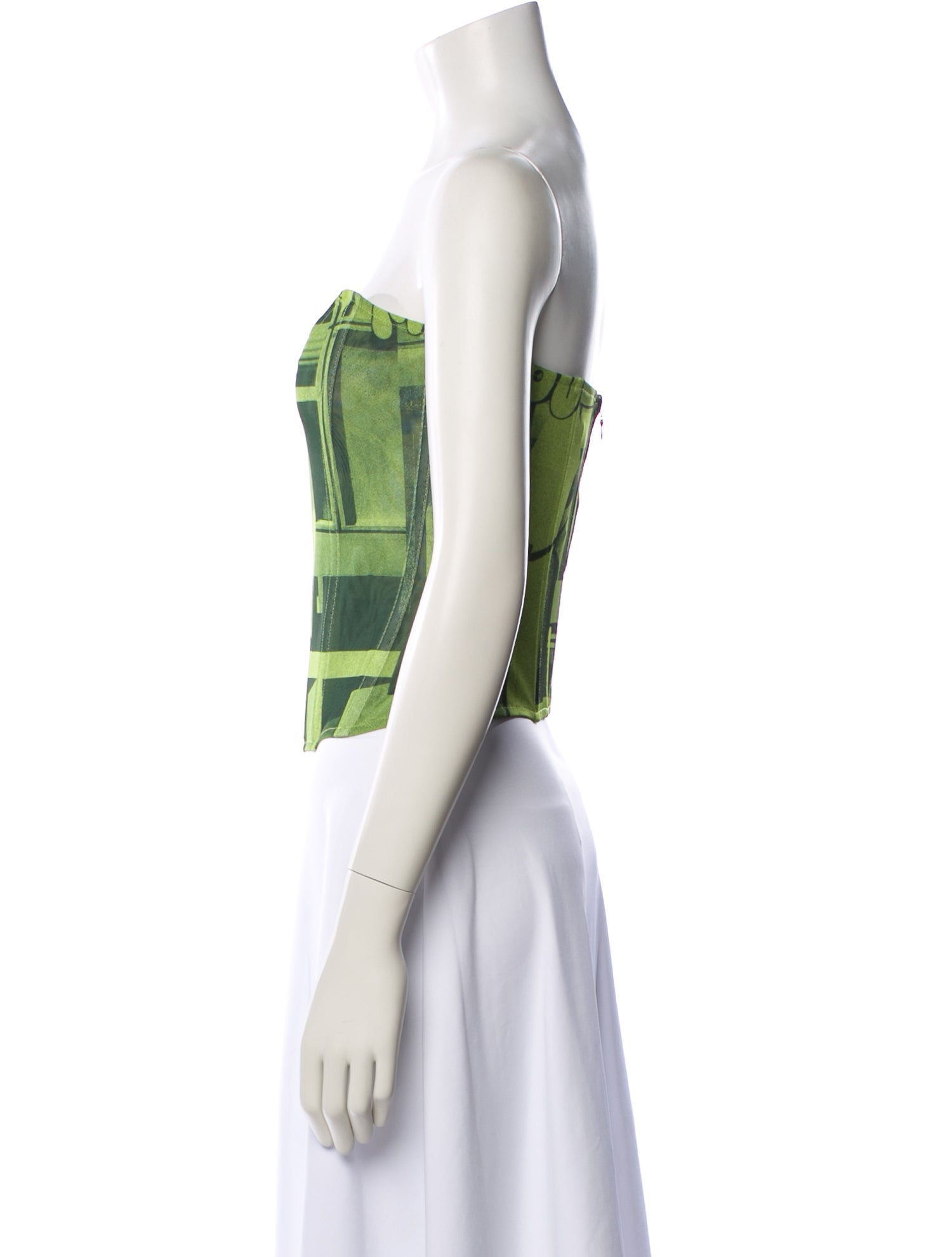 Miaou Graphic Print Strapless Crop Top w/ Tags