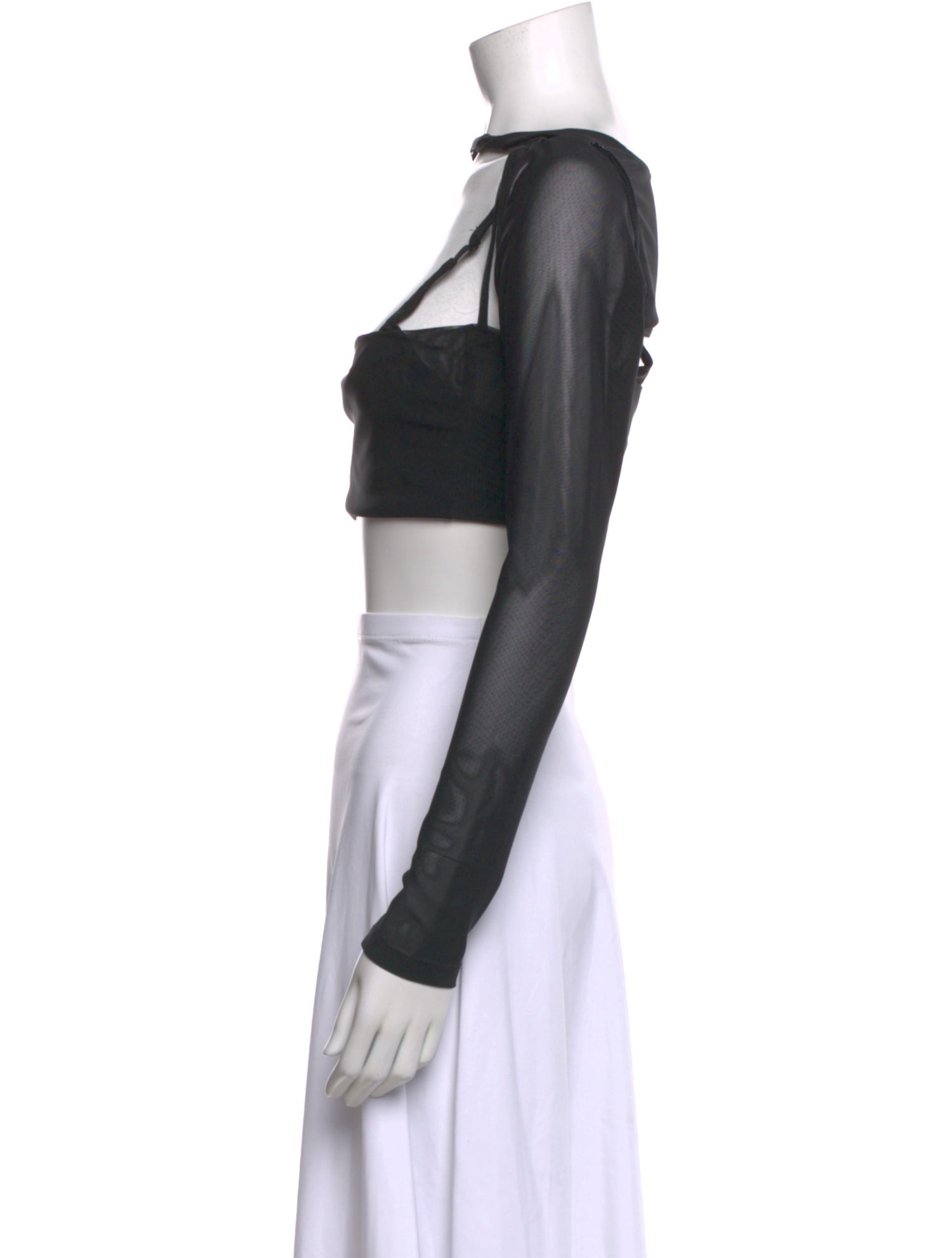 Miaou Crew Neck Long Sleeve Crop Top