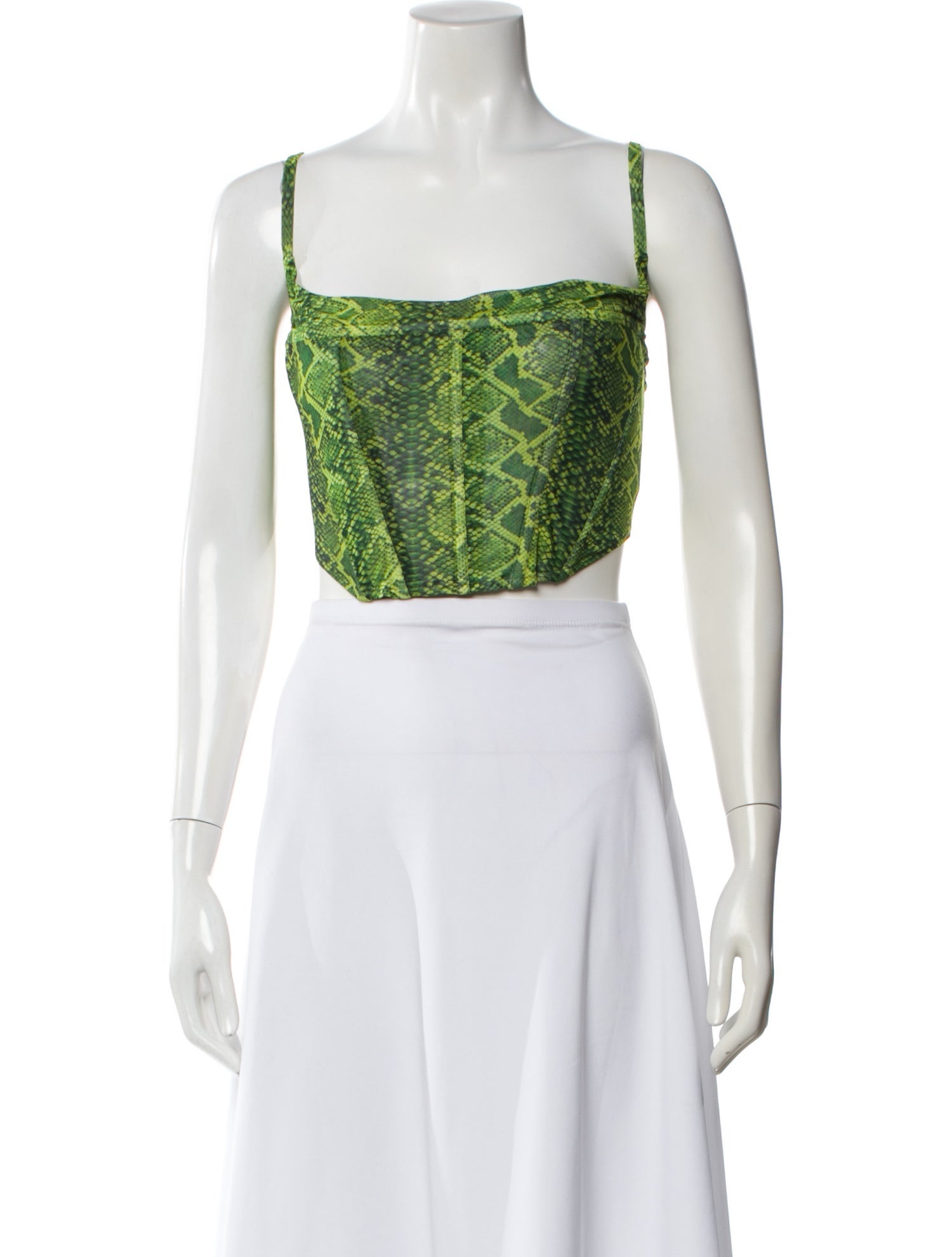 Miaou Animal Print Square Neckline Crop Top