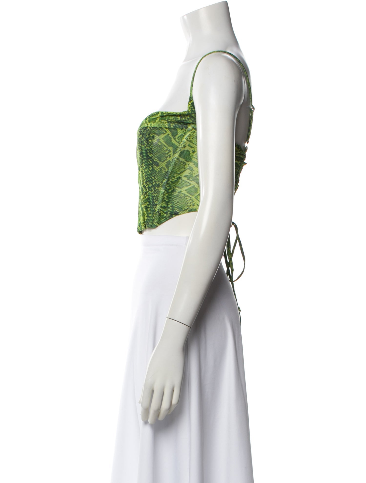 Miaou Animal Print Square Neckline Crop Top