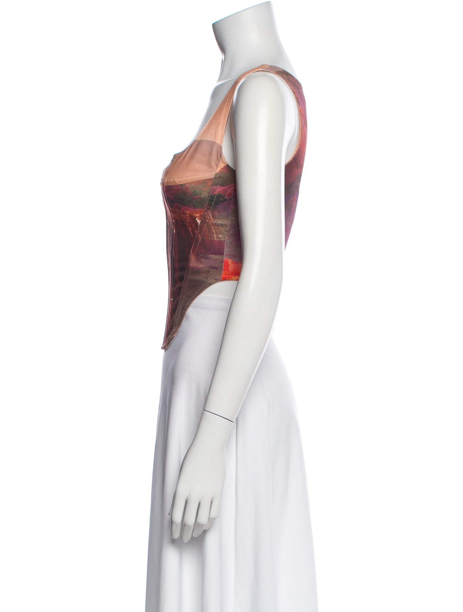 Miaou Printed Square Neckline Crop Top