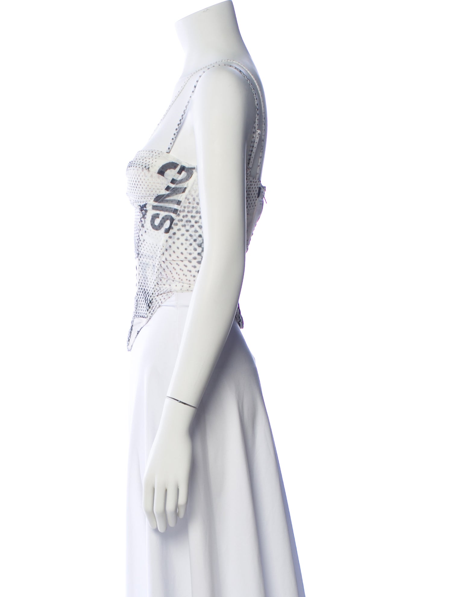 Miaou Graphic Print V-Neck Crop Top