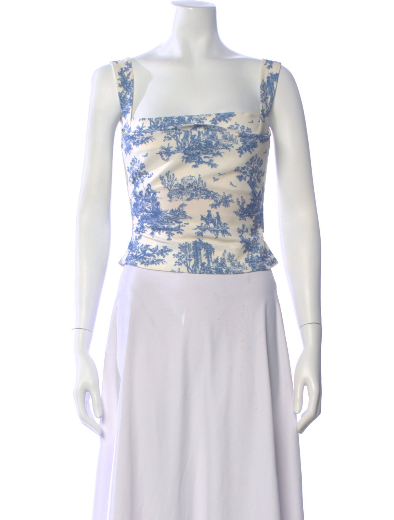 Miaou Printed Square Neckline Crop Top