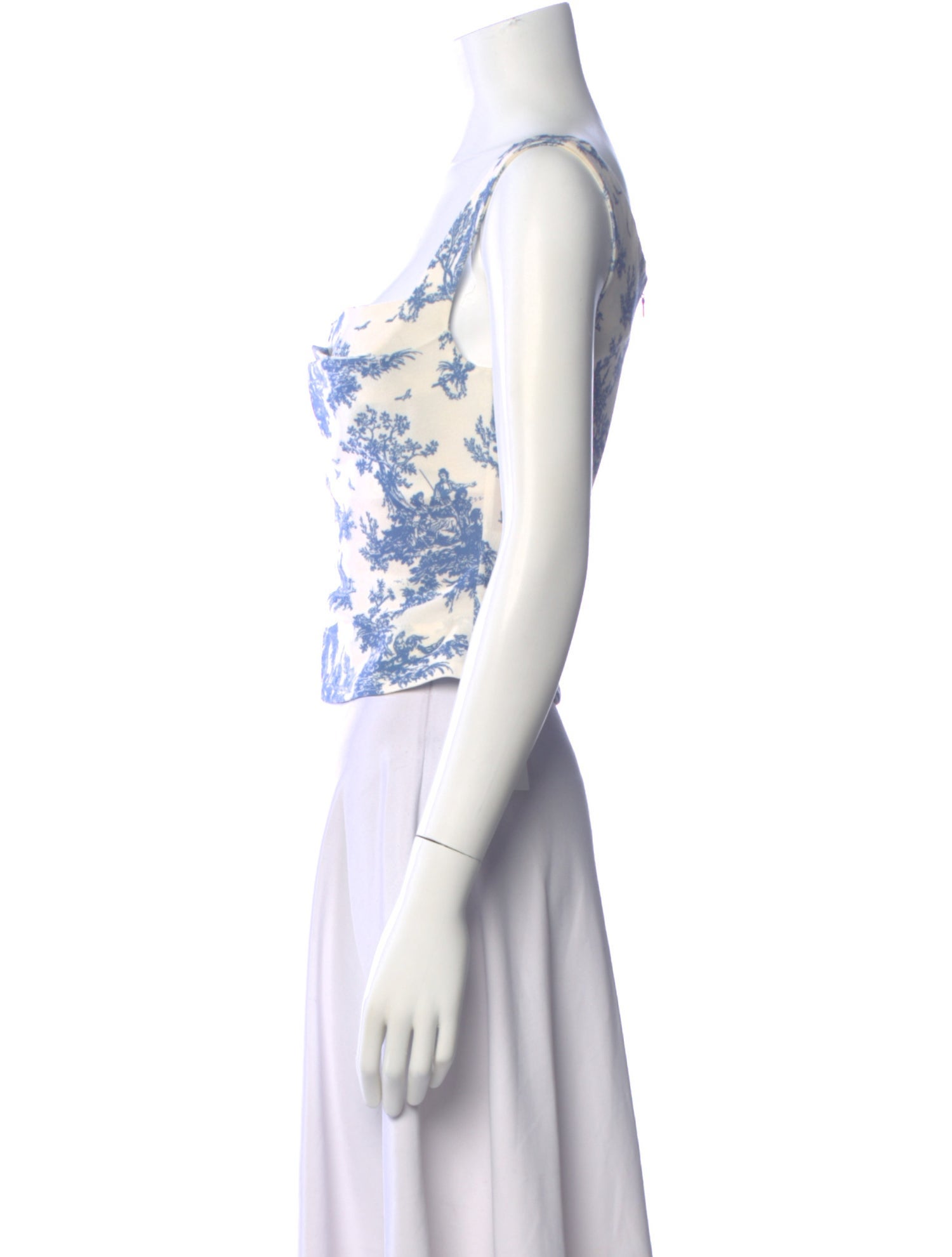 Miaou Printed Square Neckline Crop Top