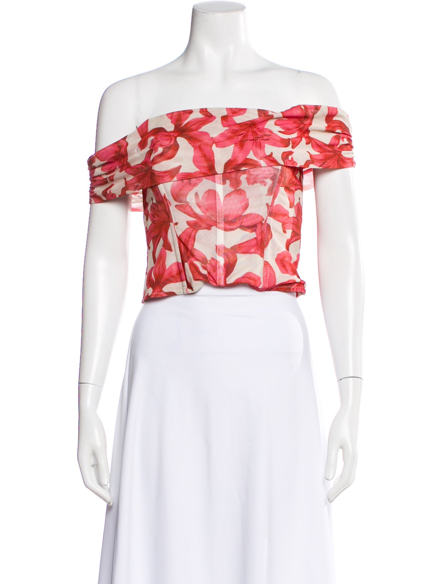 Miaou Floral Print Off-The-Shoulder Crop Top w/ Tags