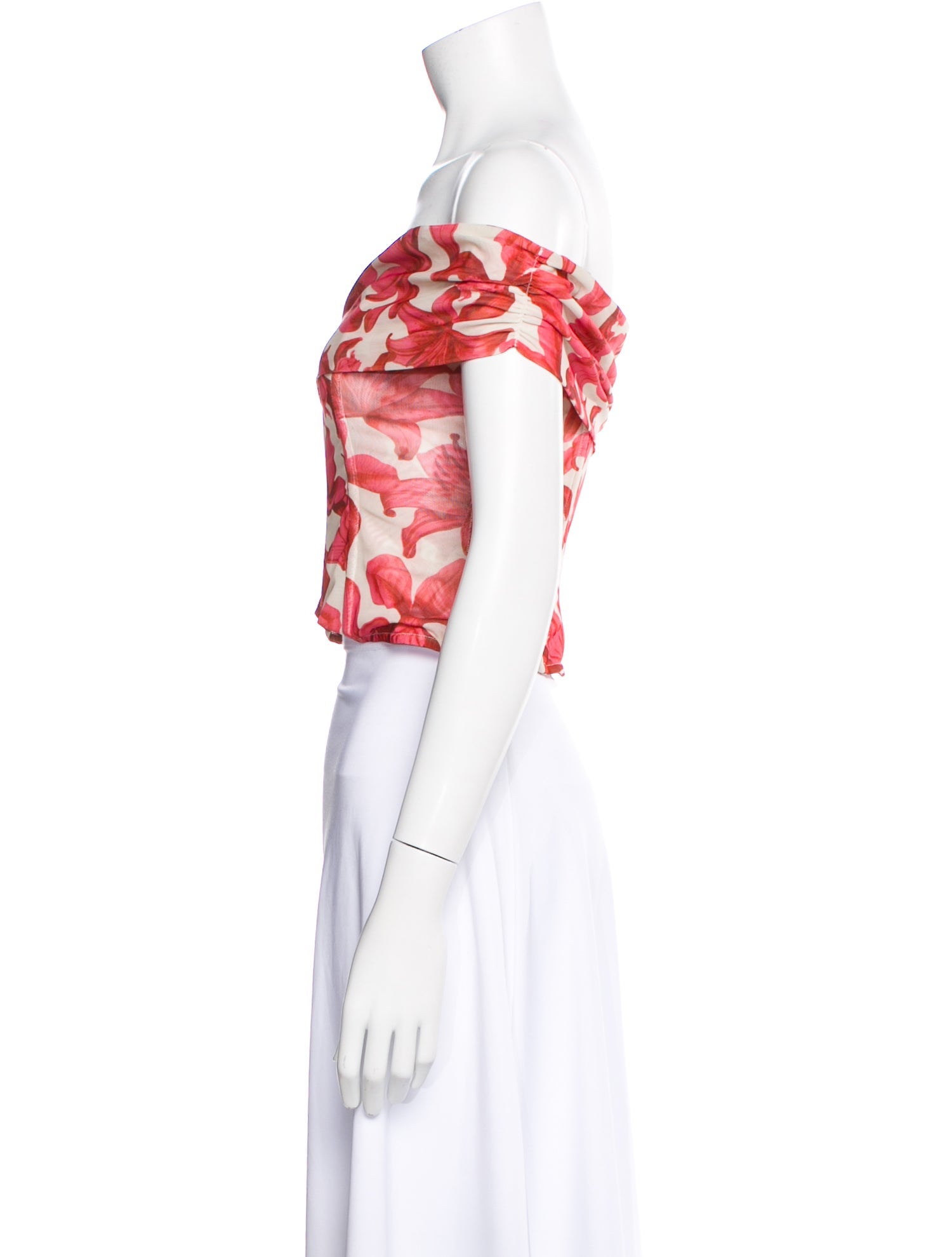 Miaou Floral Print Off-The-Shoulder Crop Top w/ Tags