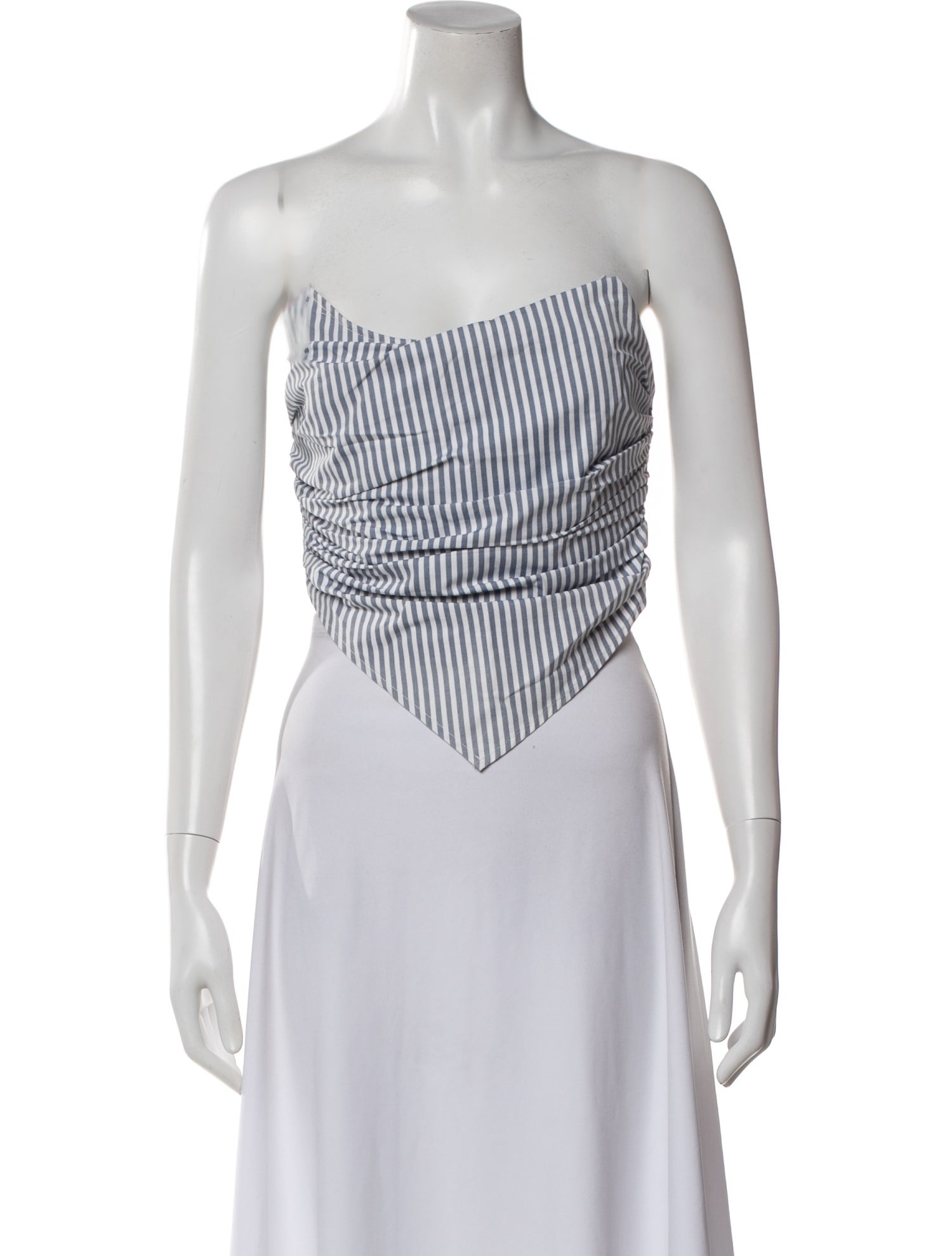 Miaou Striped Strapless Crop Top