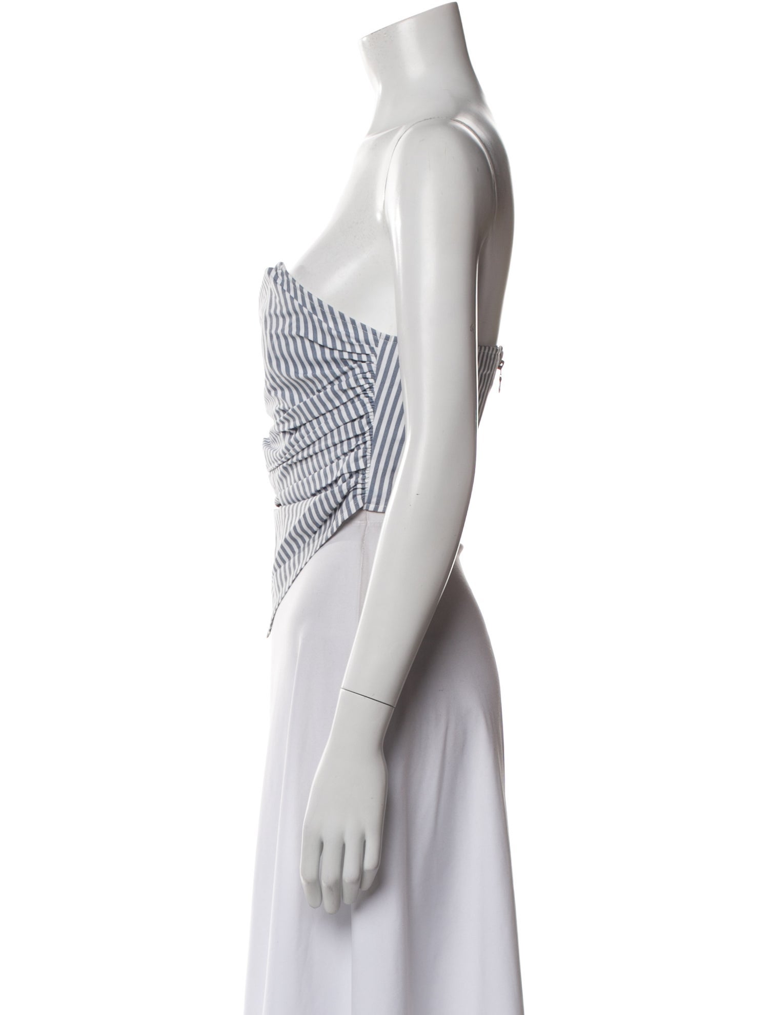 Miaou Striped Strapless Crop Top