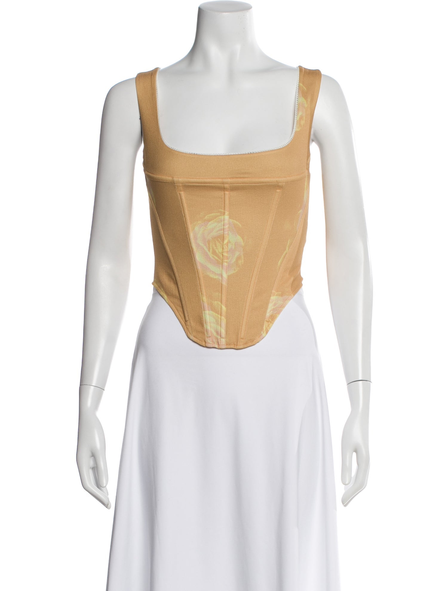 Miaou Floral Print Square Neckline Crop Top w/ Tags