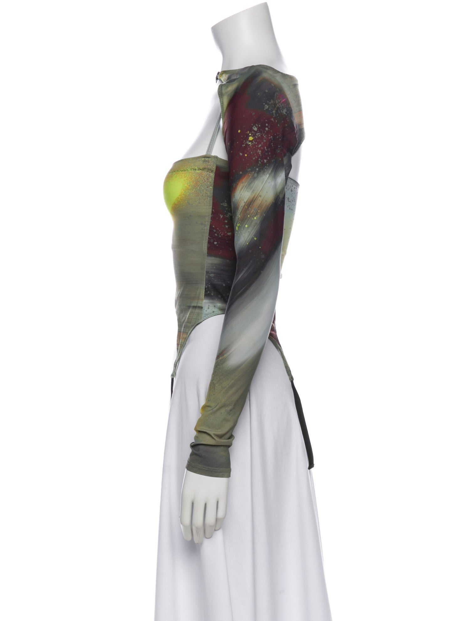 Miaou Graphic Print Square Neckline Top