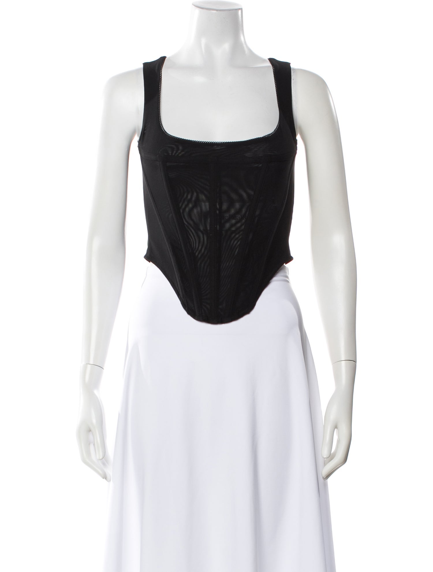 Miaou Square Neckline Sleeveless Crop Top