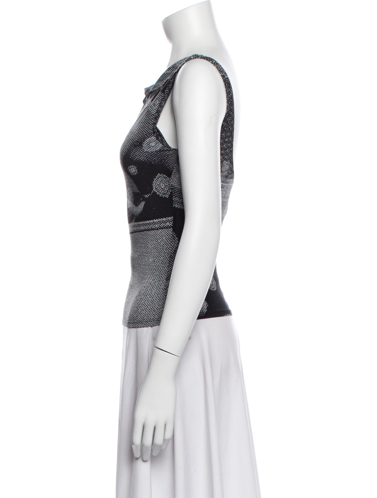 Miaou Graphic Print Cowl Neck Top