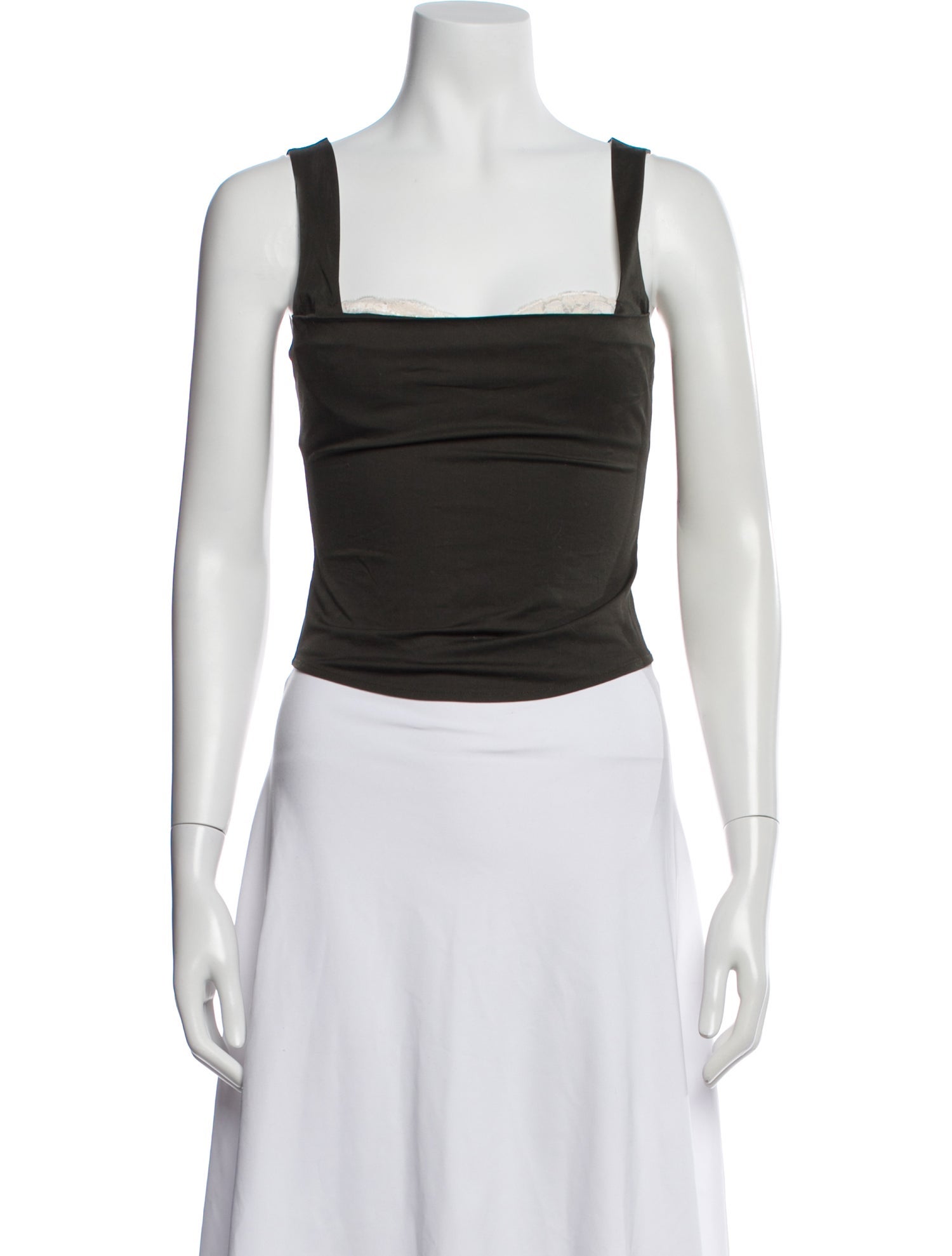 Miaou Square Neckline Sleeveless Crop Top