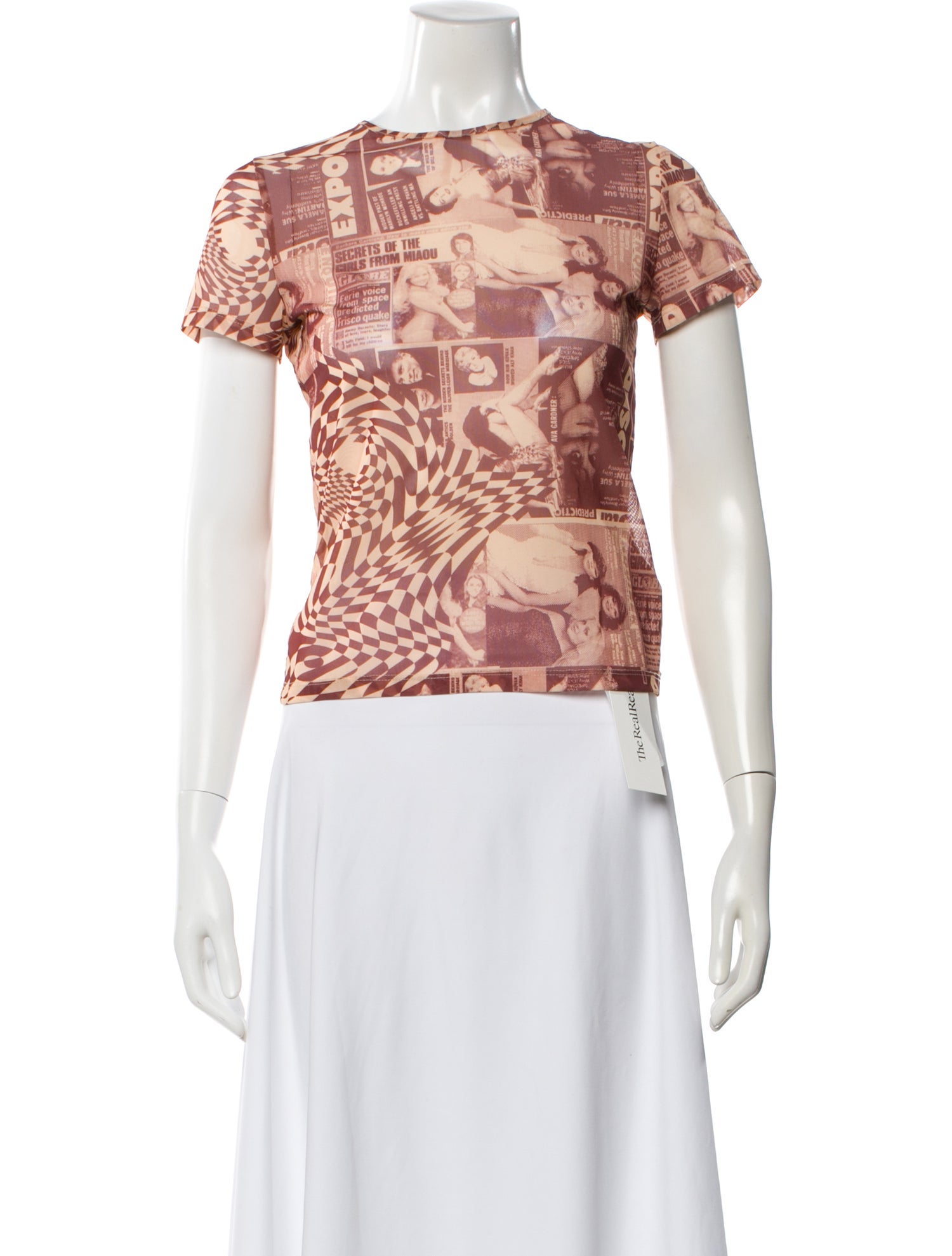 Miaou Graphic Print Crew Neck Top