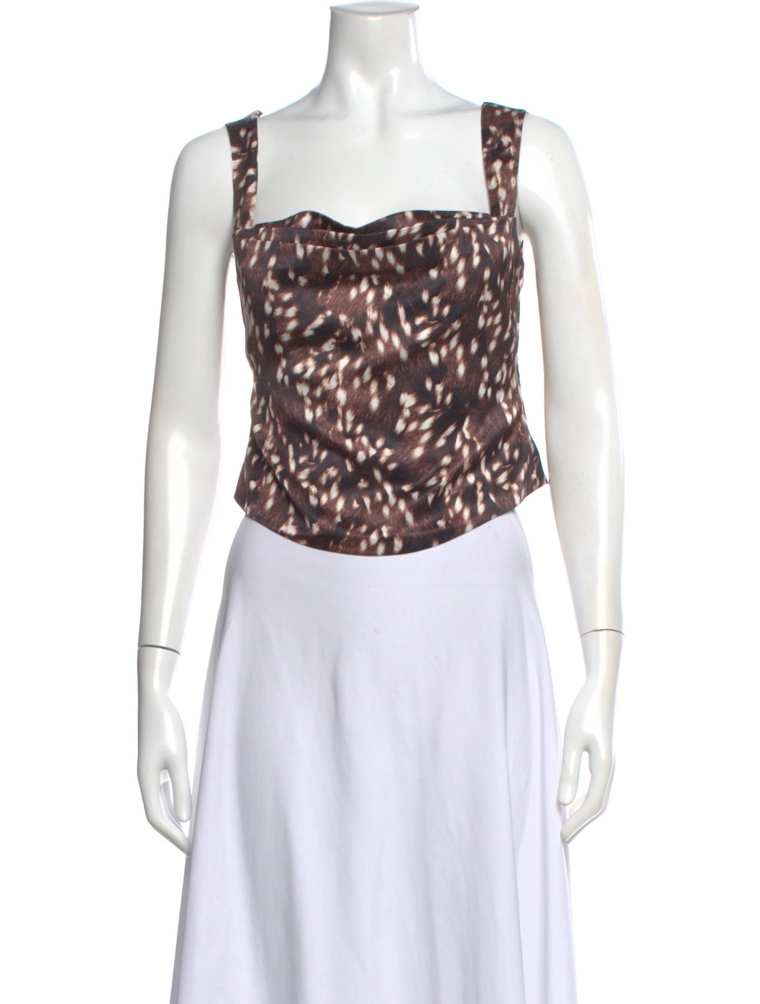 Miaou Animal Print Square Neckline Crop Top