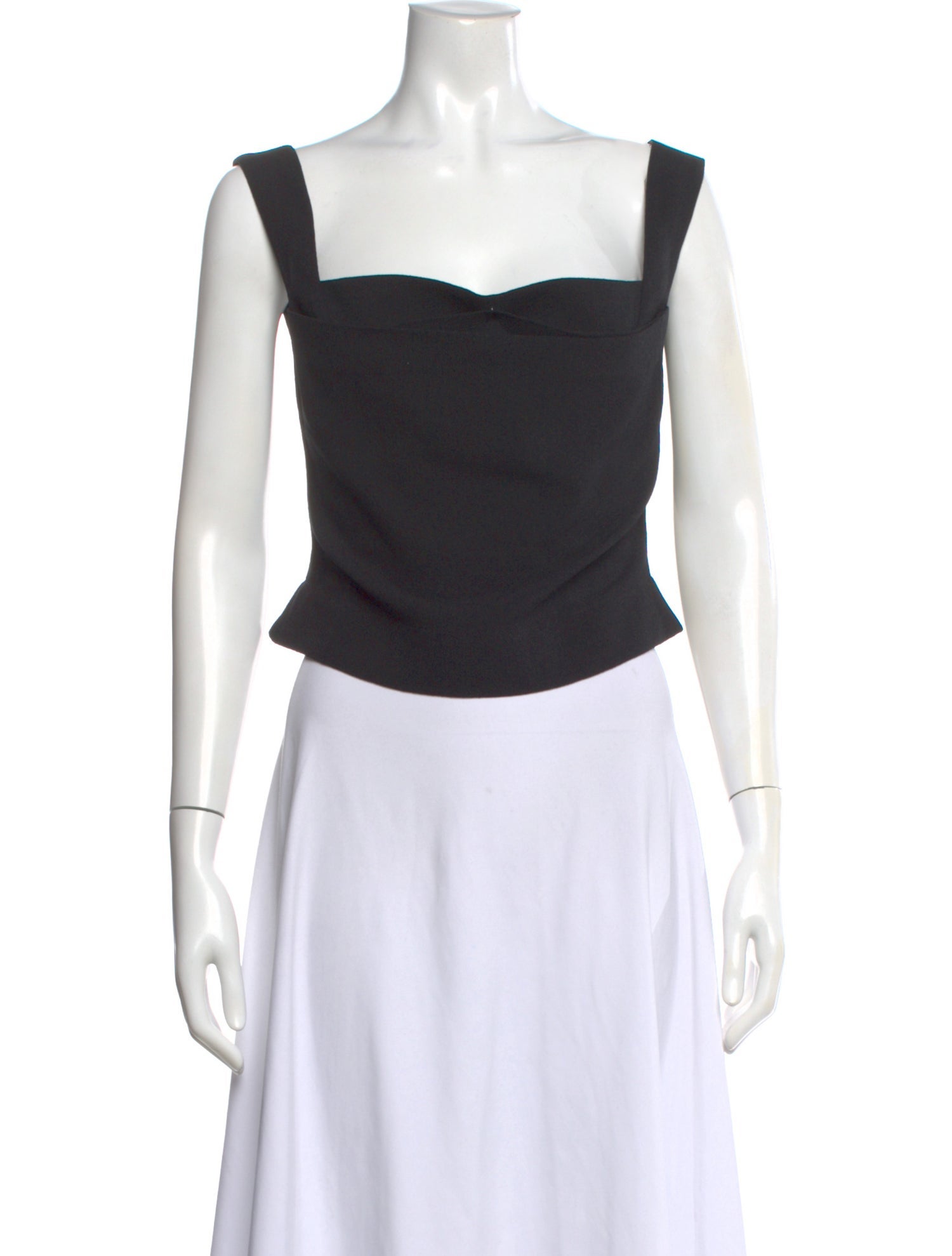Miaou Silk Square Neckline Top