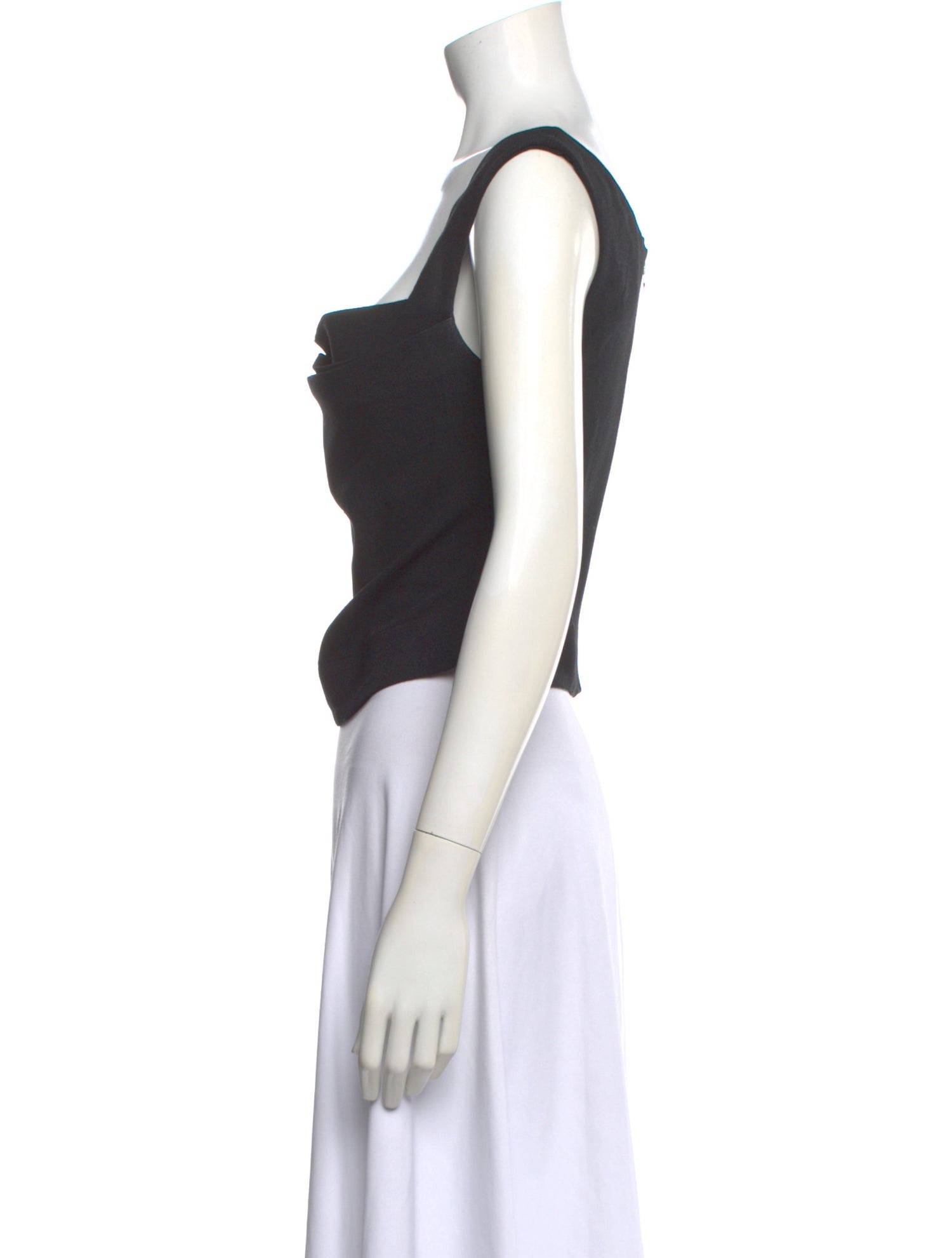 Miaou Silk Square Neckline Top