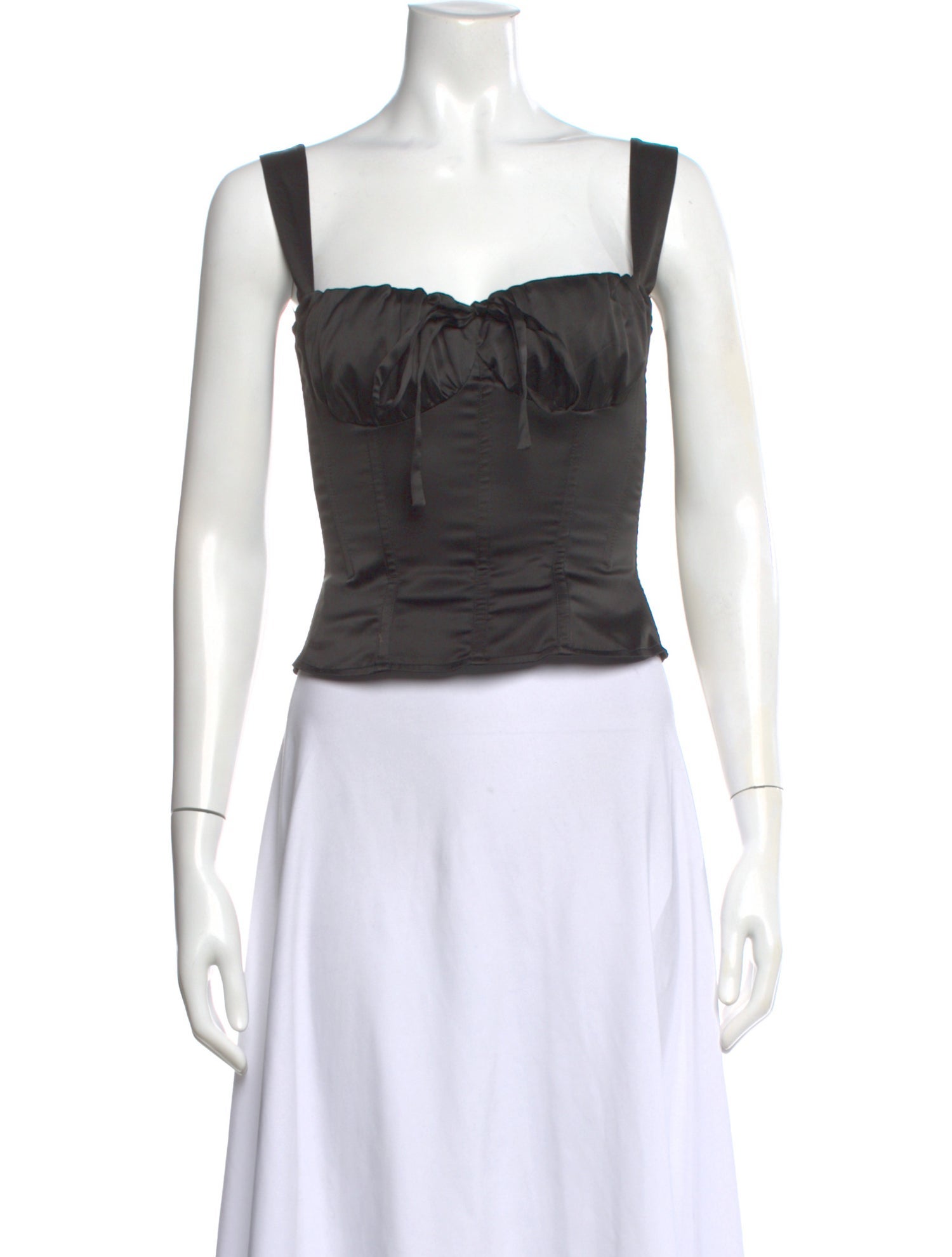 Miaou Square Neckline Sleeveless Crop Top