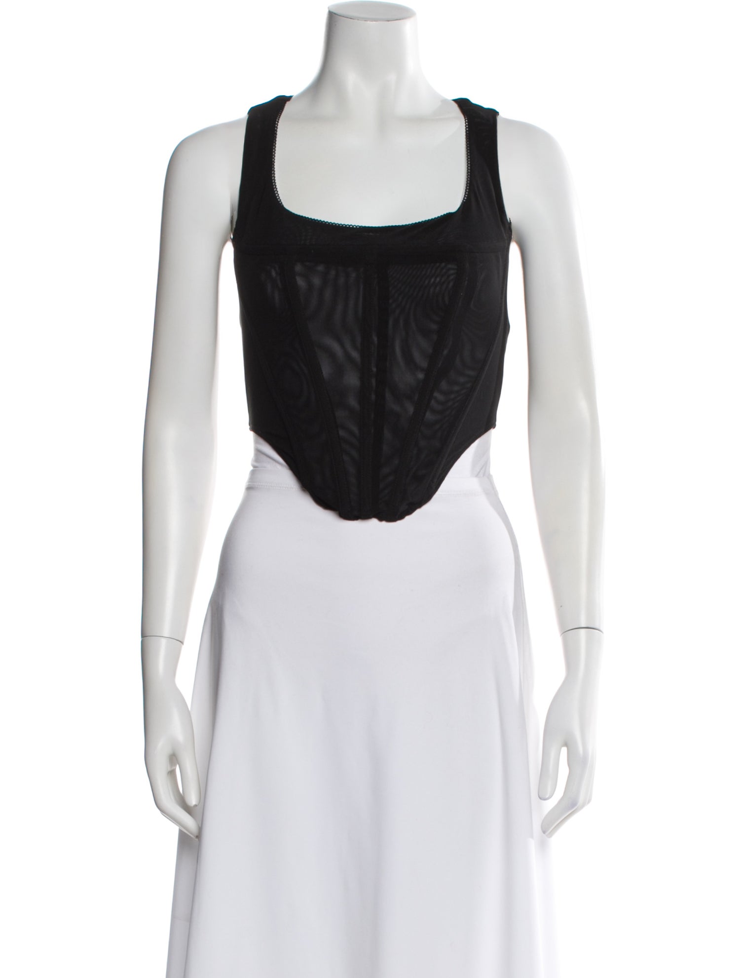 Miaou Square Neckline Sleeveless Crop Top