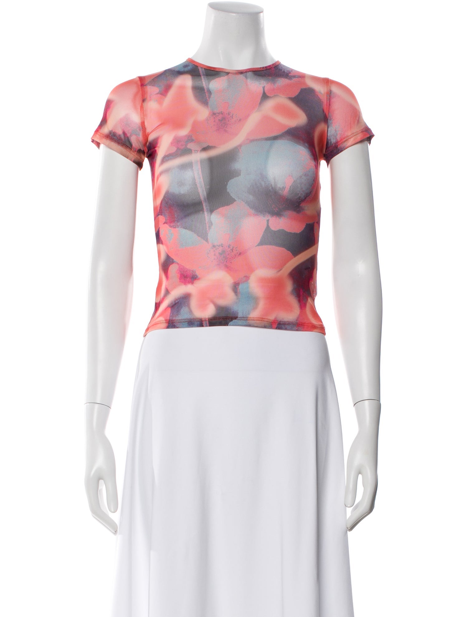Miaou Floral Print Crew Neck Top